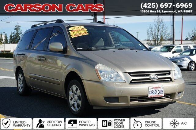 2007 Sunset Gold Kia Sedona for Sale In Lynnwood WA - Everett WA - Seattle WA at Carson Cars Stock 31935 VIN KNDMB233676155382