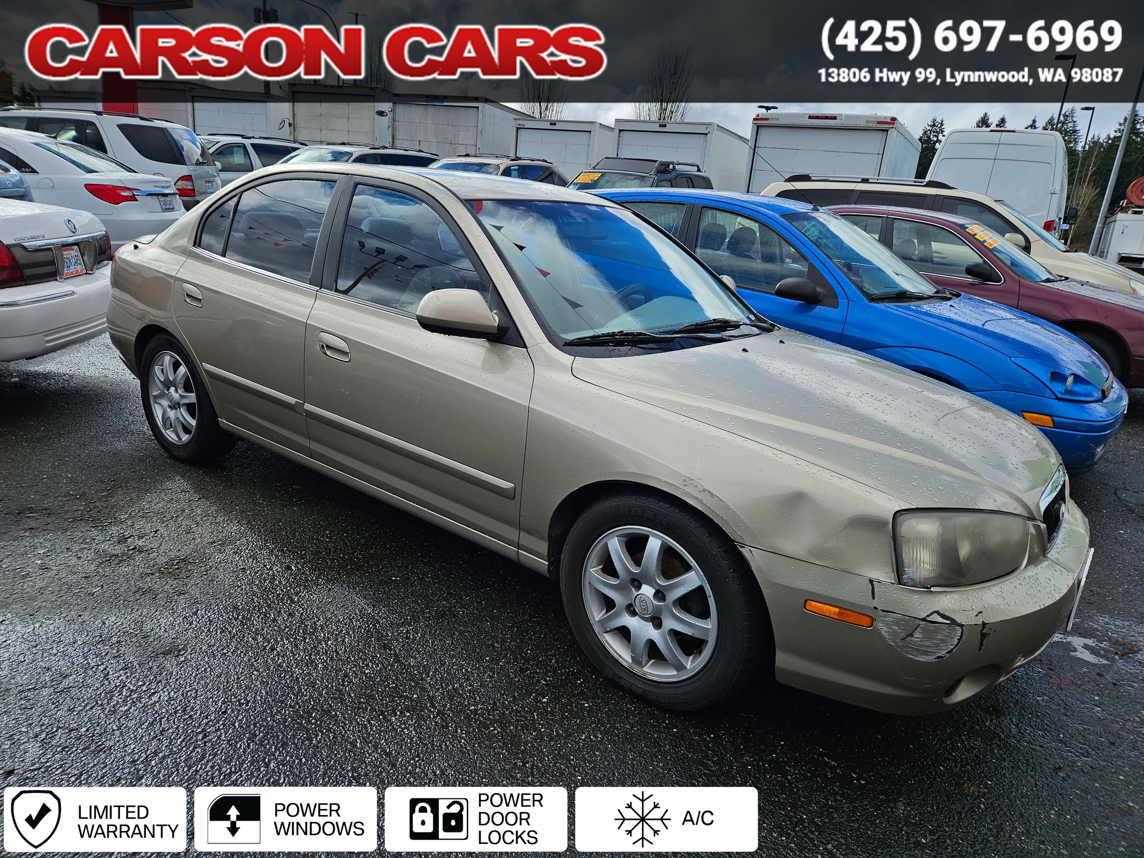 2003 Champagne HYUNDAI ELANTRA for Sale In Lynnwood WA - Everett WA - Seattle WA at Carson Cars Stock 35530 VIN KMHDN45D33U663321