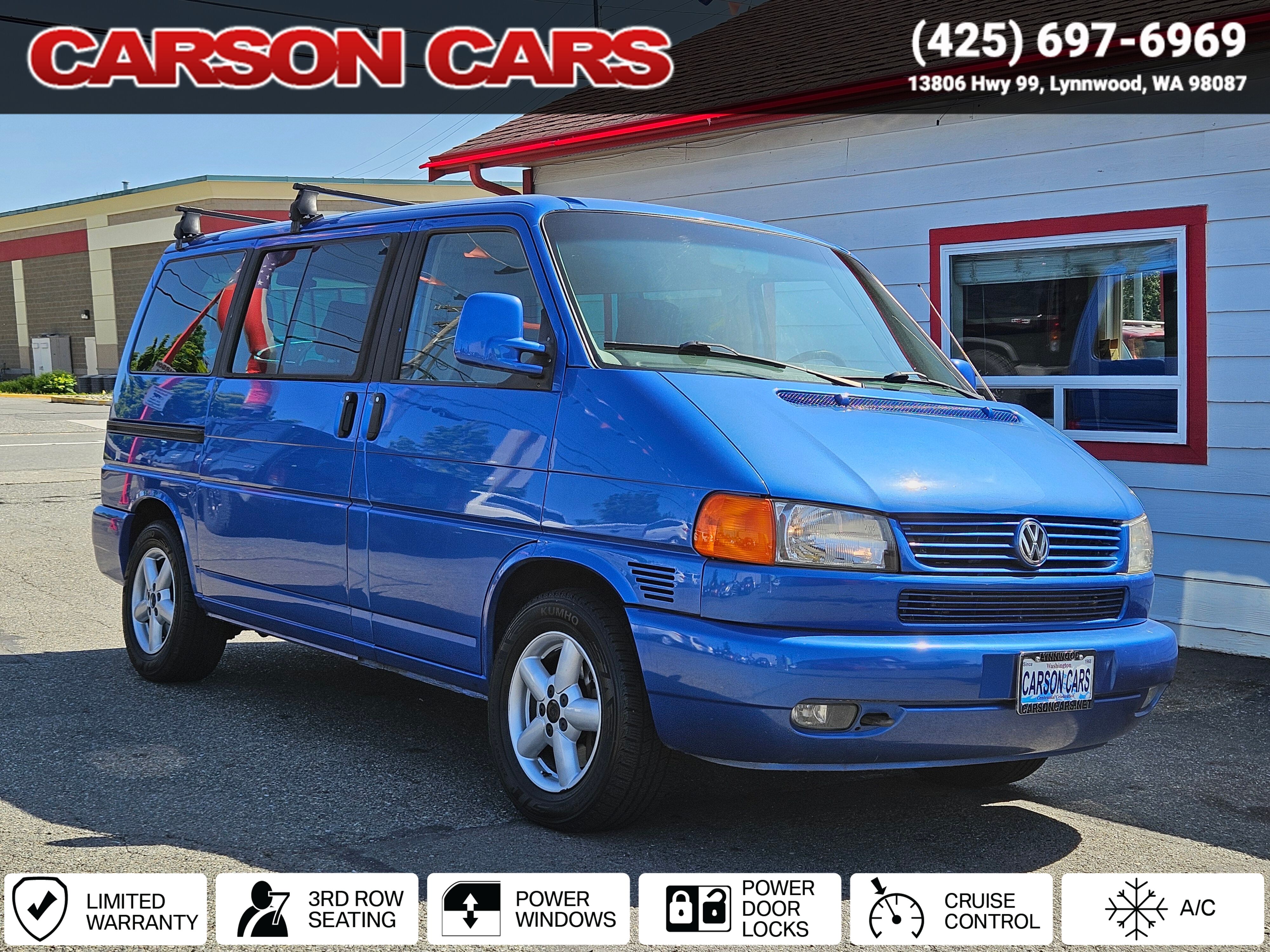 2002 Techno Blue Pearl Volkswagen Eurovan for Sale In Lynnwood WA - Everett WA - Seattle WA at Carson Cars Stock 35700 VIN WV2KB470X2H060910