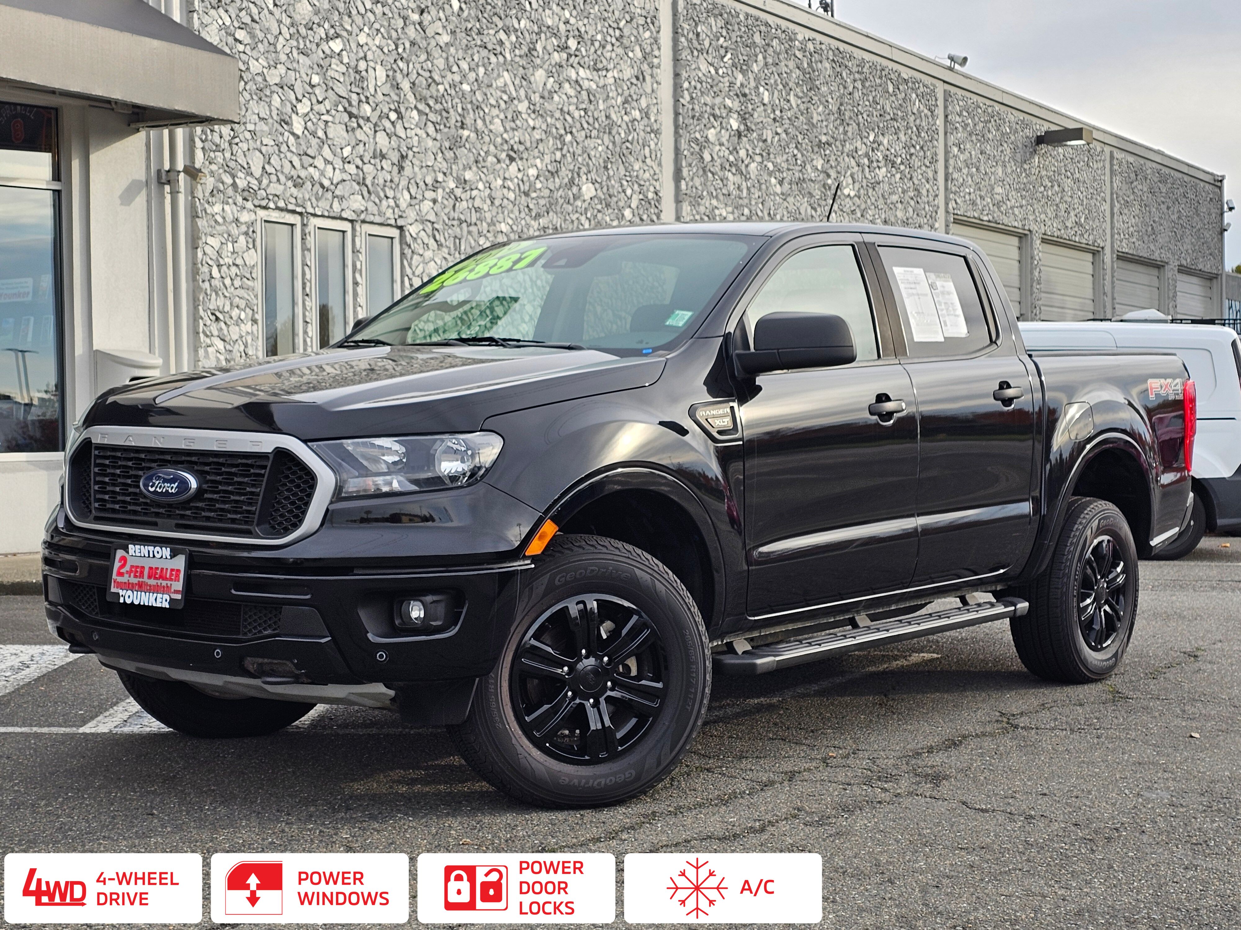 Shadow Black 2019 Ford Ranger XLT SuperCrew 4WD Pickup Truck Four-Wheel Drive Automatic