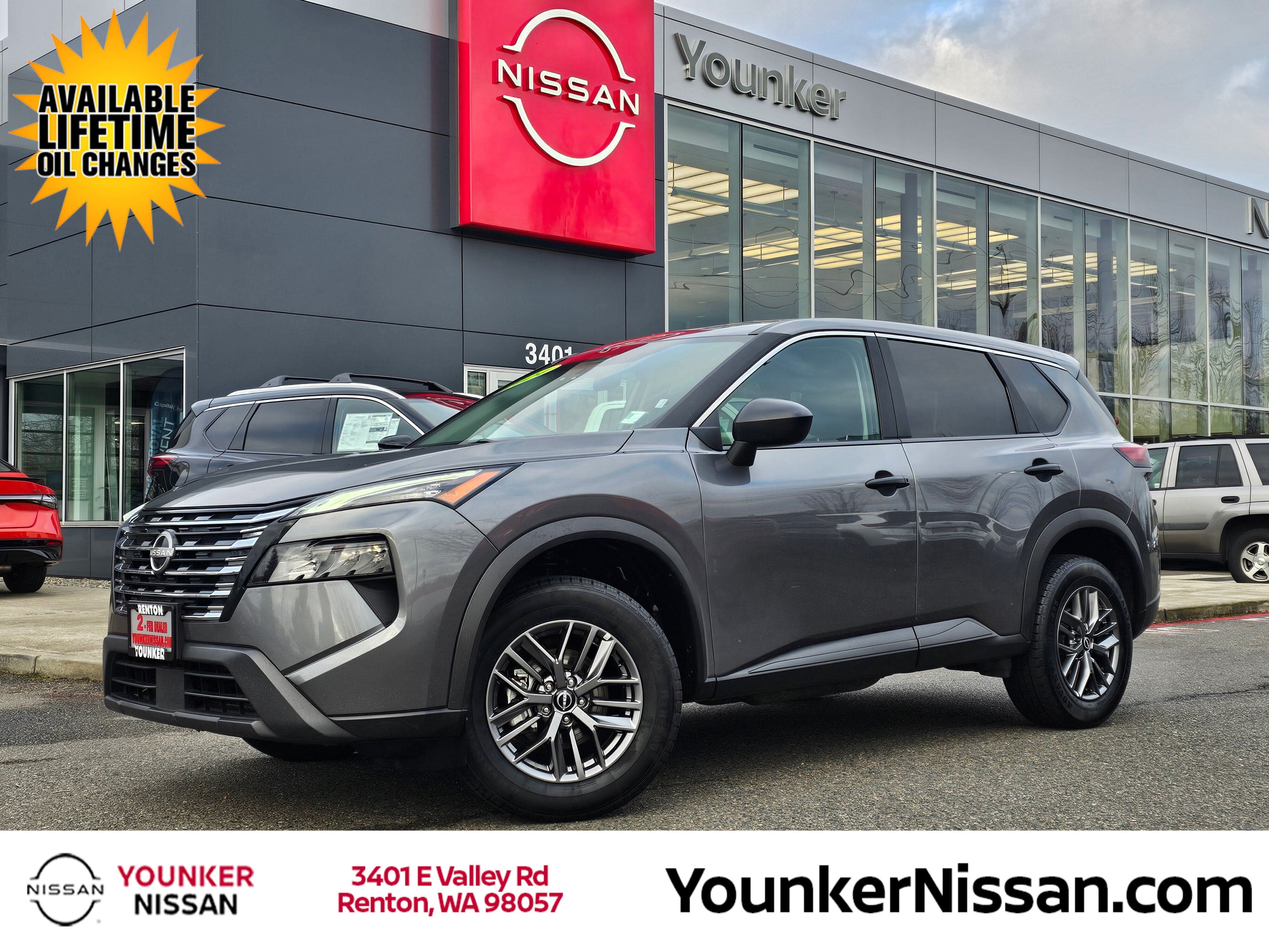 Gray (Gun Metallic) 2024 Nissan Rogue S AWD SUV / Crossover All-Wheel Drive Continuously Variable Transmission