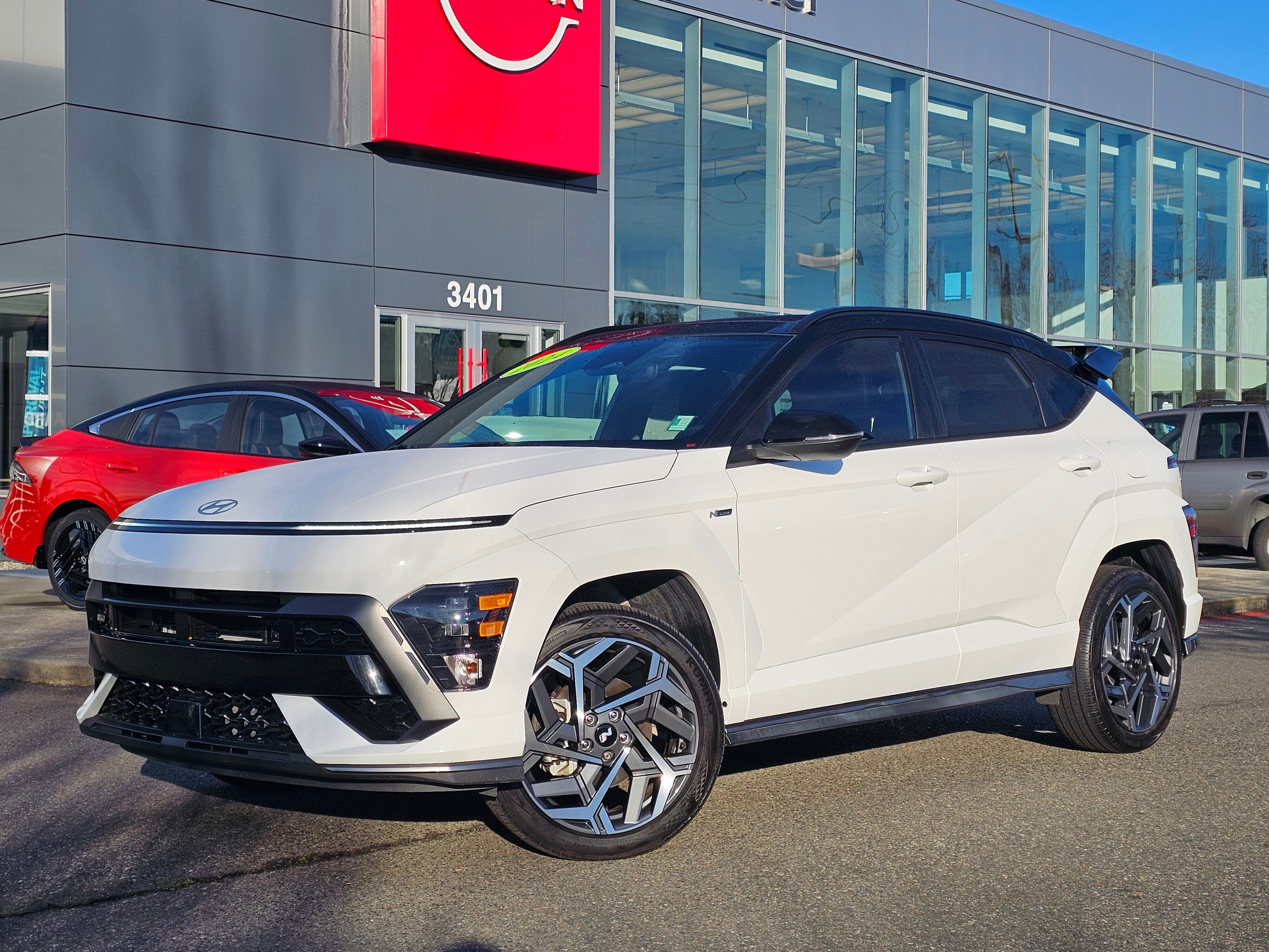 Atlast White w/Black Roof 2024 Hyundai Kona N Line AWD SUV / Crossover All-Wheel Drive 8-Speed Automatic