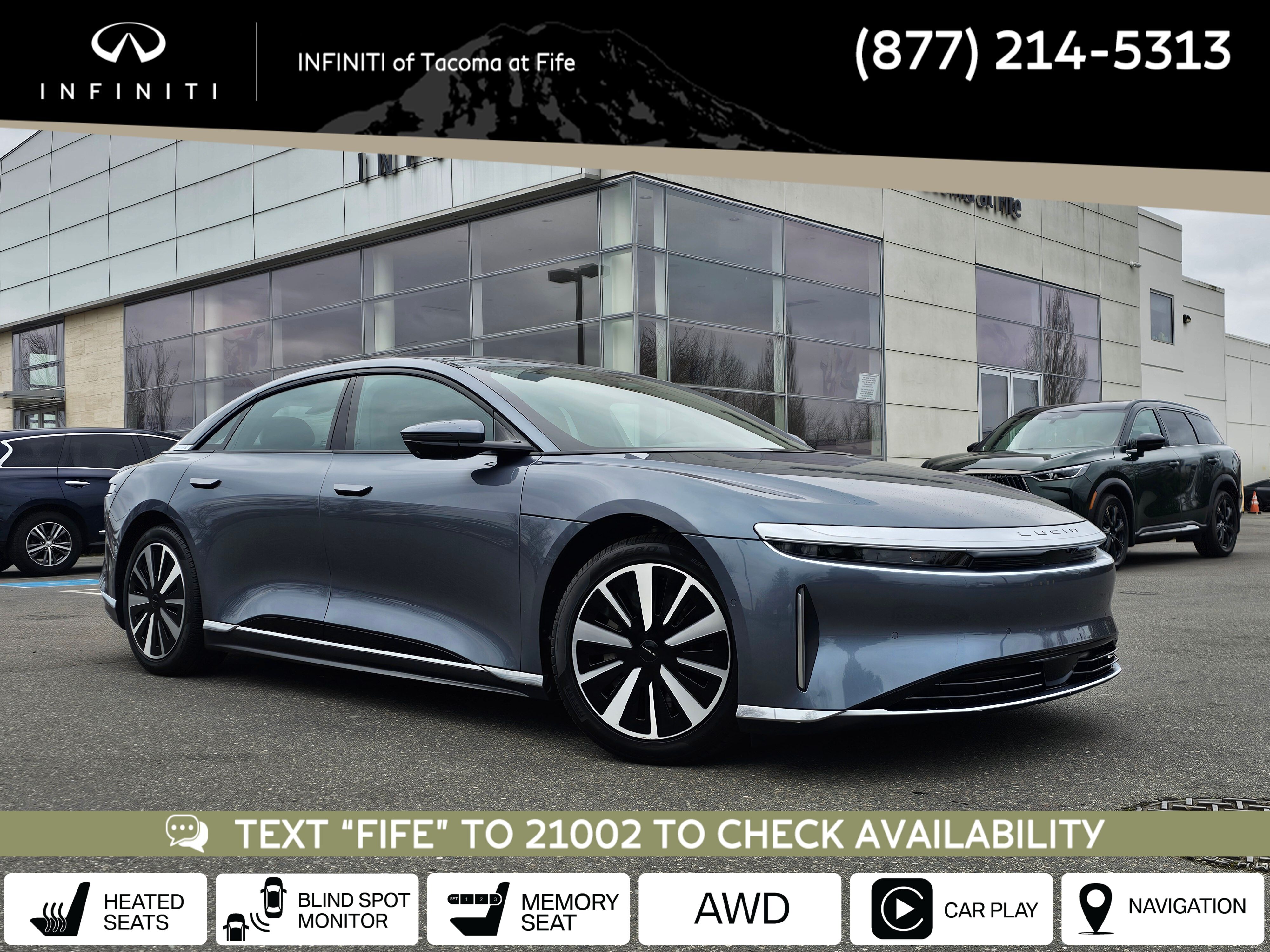 Blue 2024 Lucid Air Touring AWD Sedan All-Wheel Drive 1-Speed Automatic