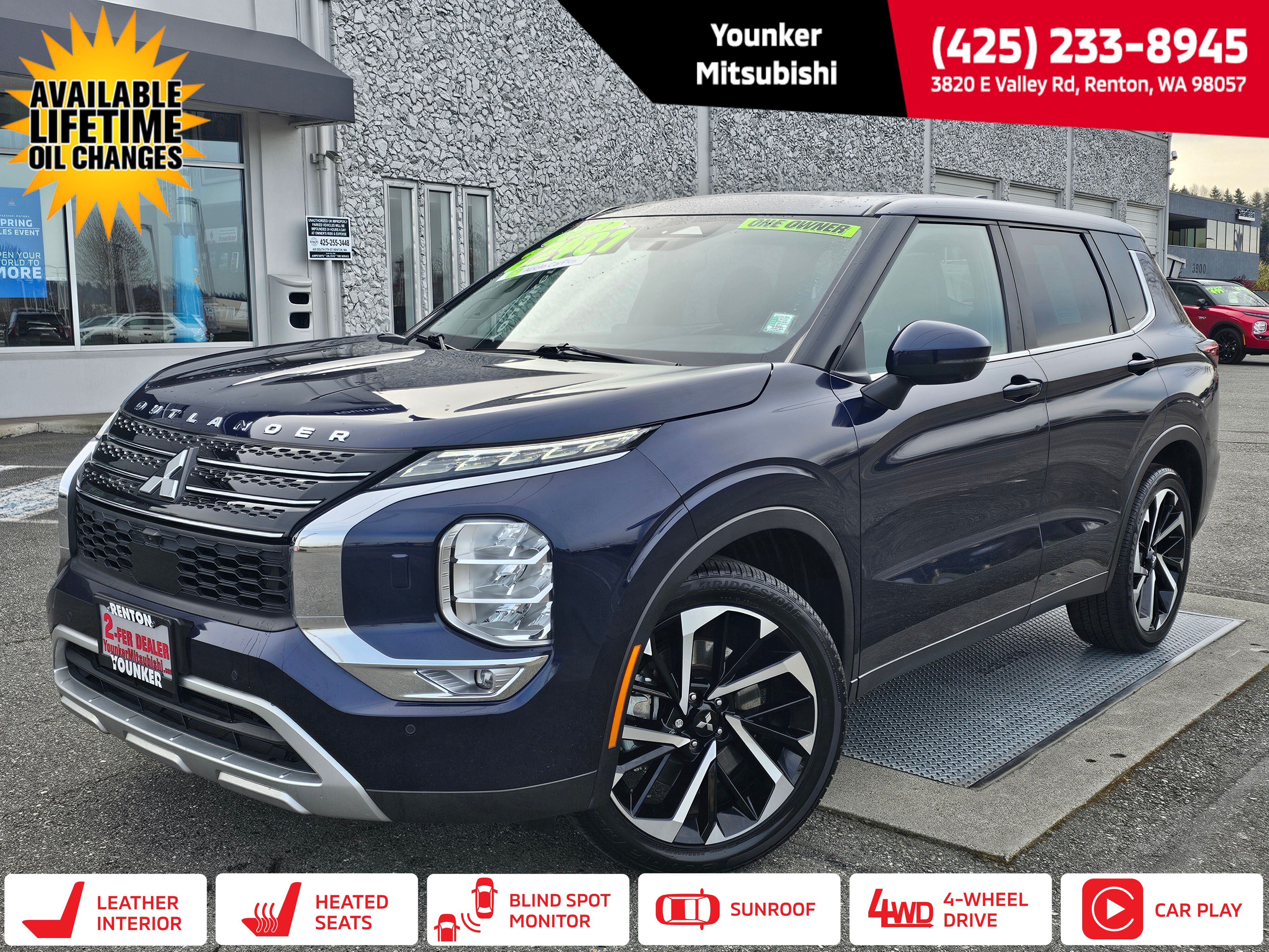 Cosmic Blue Metallic 2023 Mitsubishi Outlander SE S-AWC SUV / Crossover All-Wheel Drive Continuously Variable Transmission