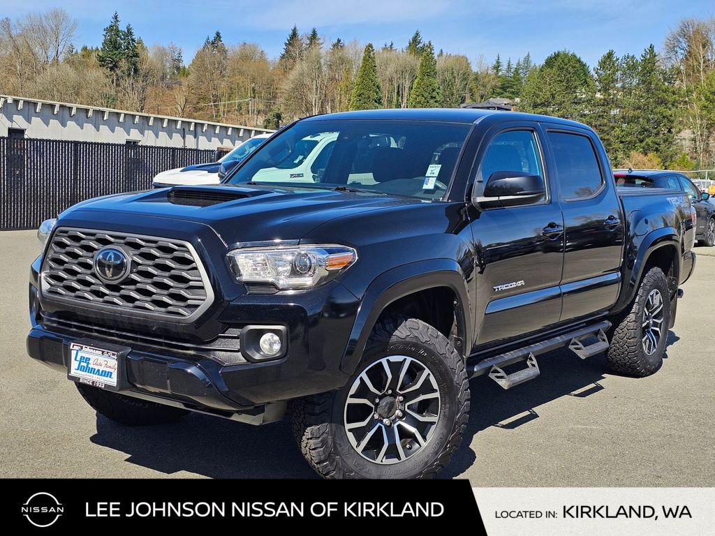 Midnight Black Metallic 2021 Toyota Tacoma TRD Sport Double Cab 4WD Pickup Truck Four-Wheel Drive 6-Speed Automatic