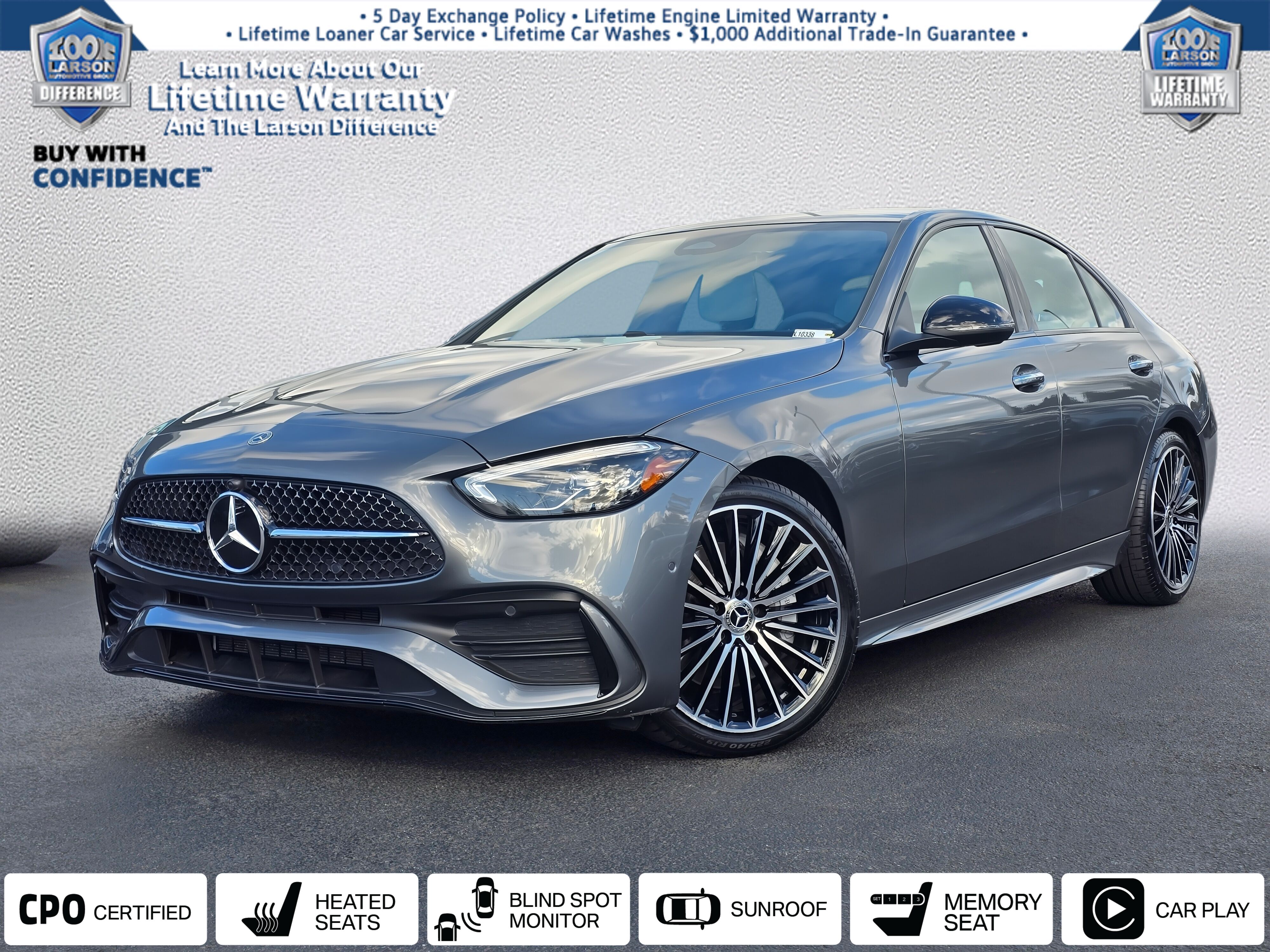 Gray 2025 Mercedes-Benz C-Class C 300 4MATIC Sedan All-Wheel Drive 9-Speed Automatic