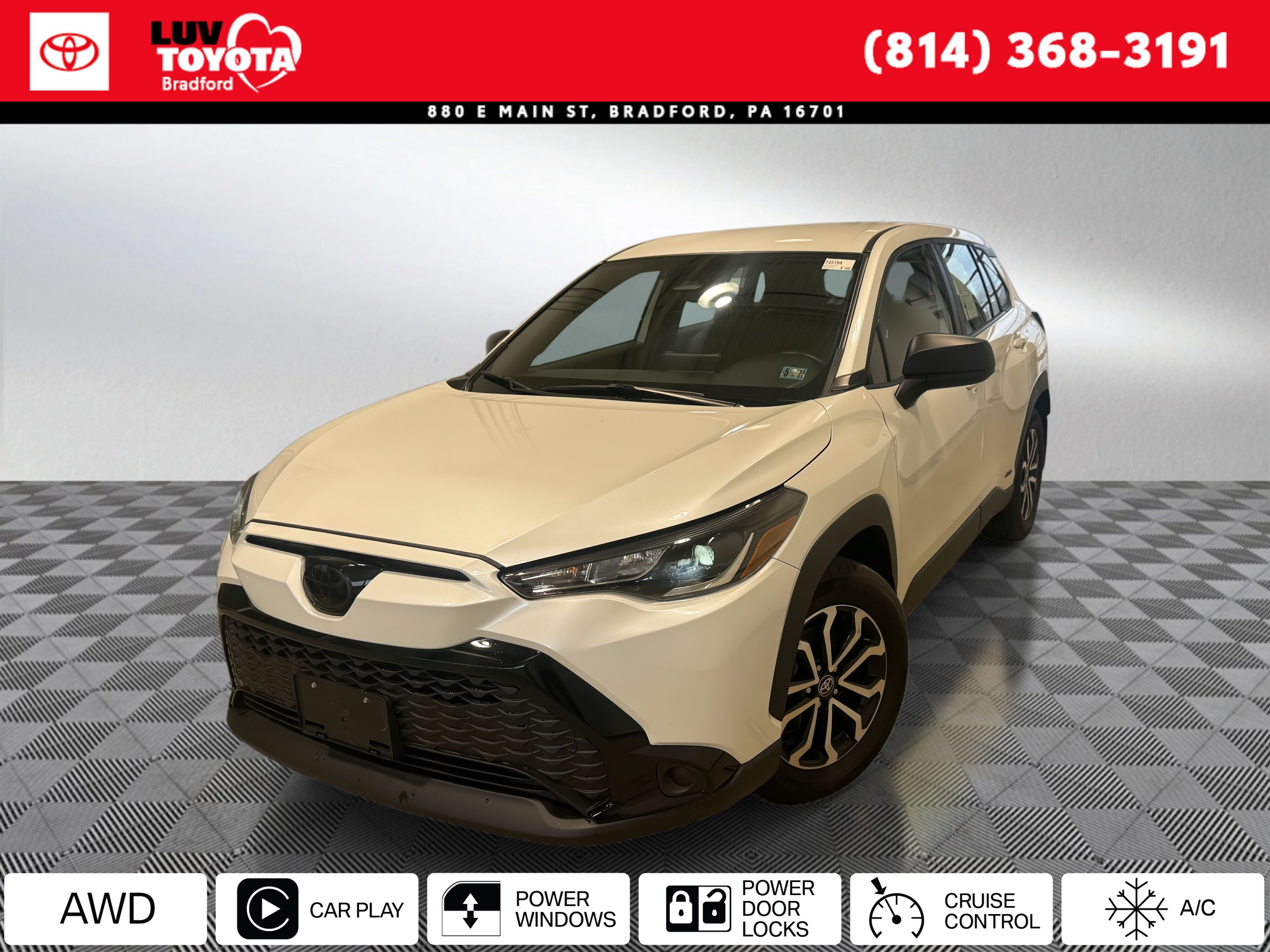 White (Wind Chill Pearl) 2024 Toyota Corolla Cross Hybrid S AWD SUV / Crossover All-Wheel Drive Continuously Variable Transmission