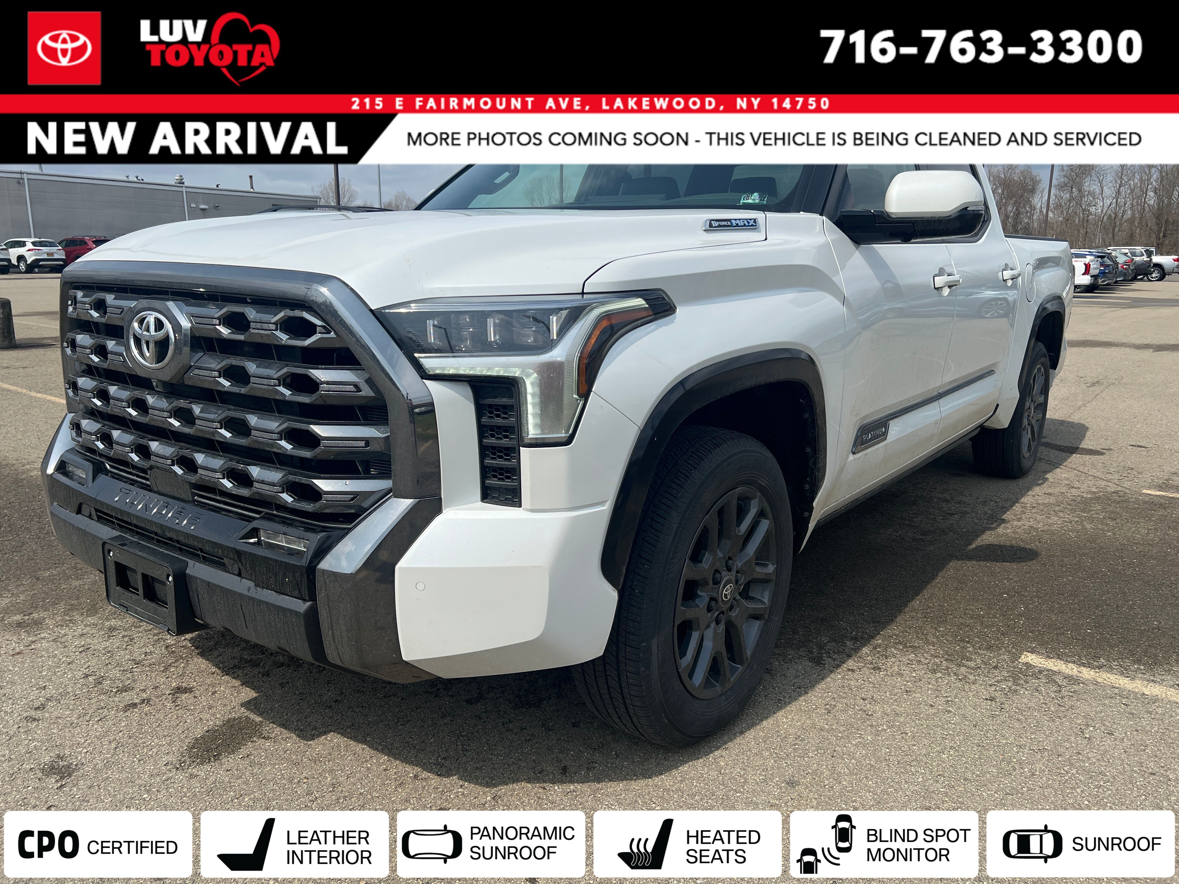 Gray 2025 Toyota Tundra Hybrid Platinum HV CrewMax Cab 4WD Pickup Truck Four-Wheel Drive Automatic