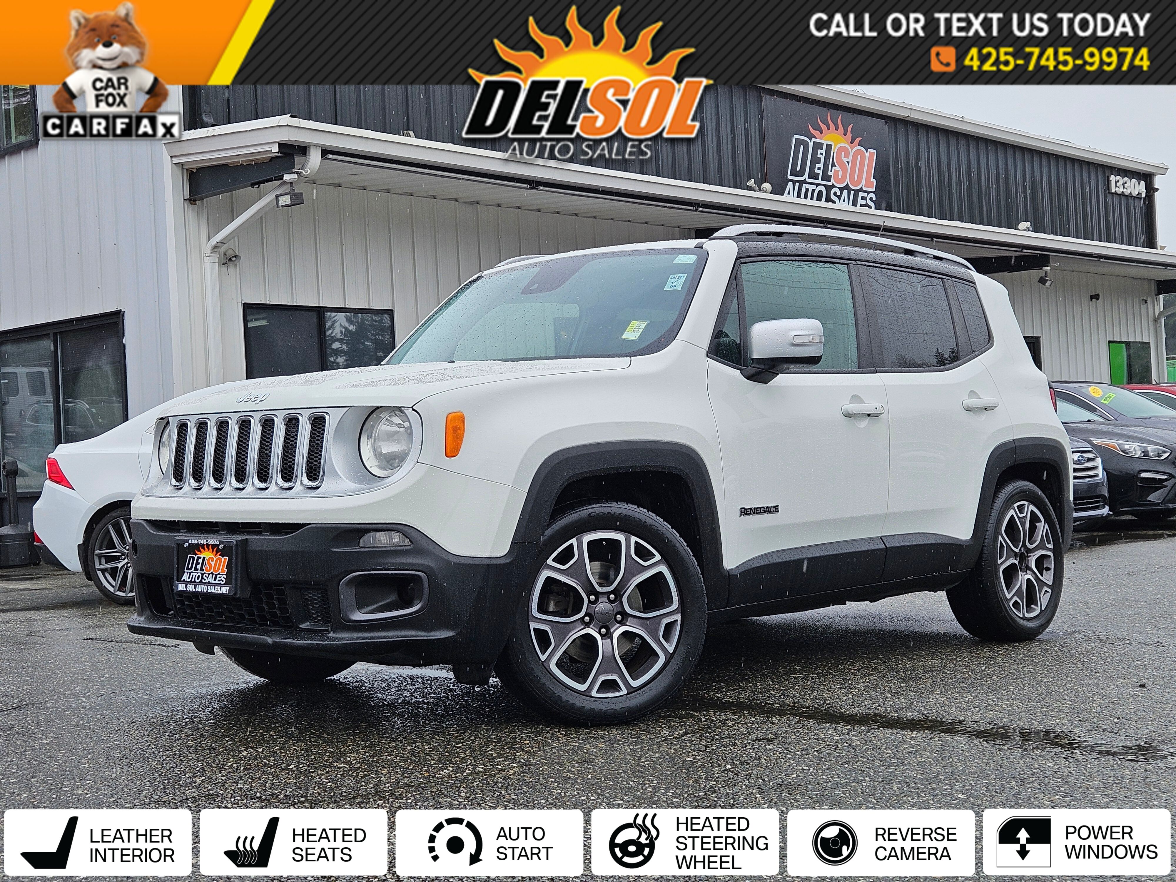Alpine White 2016 Jeep Renegade Limited SUV / Crossover Front-Wheel Drive 9-Speed Automatic