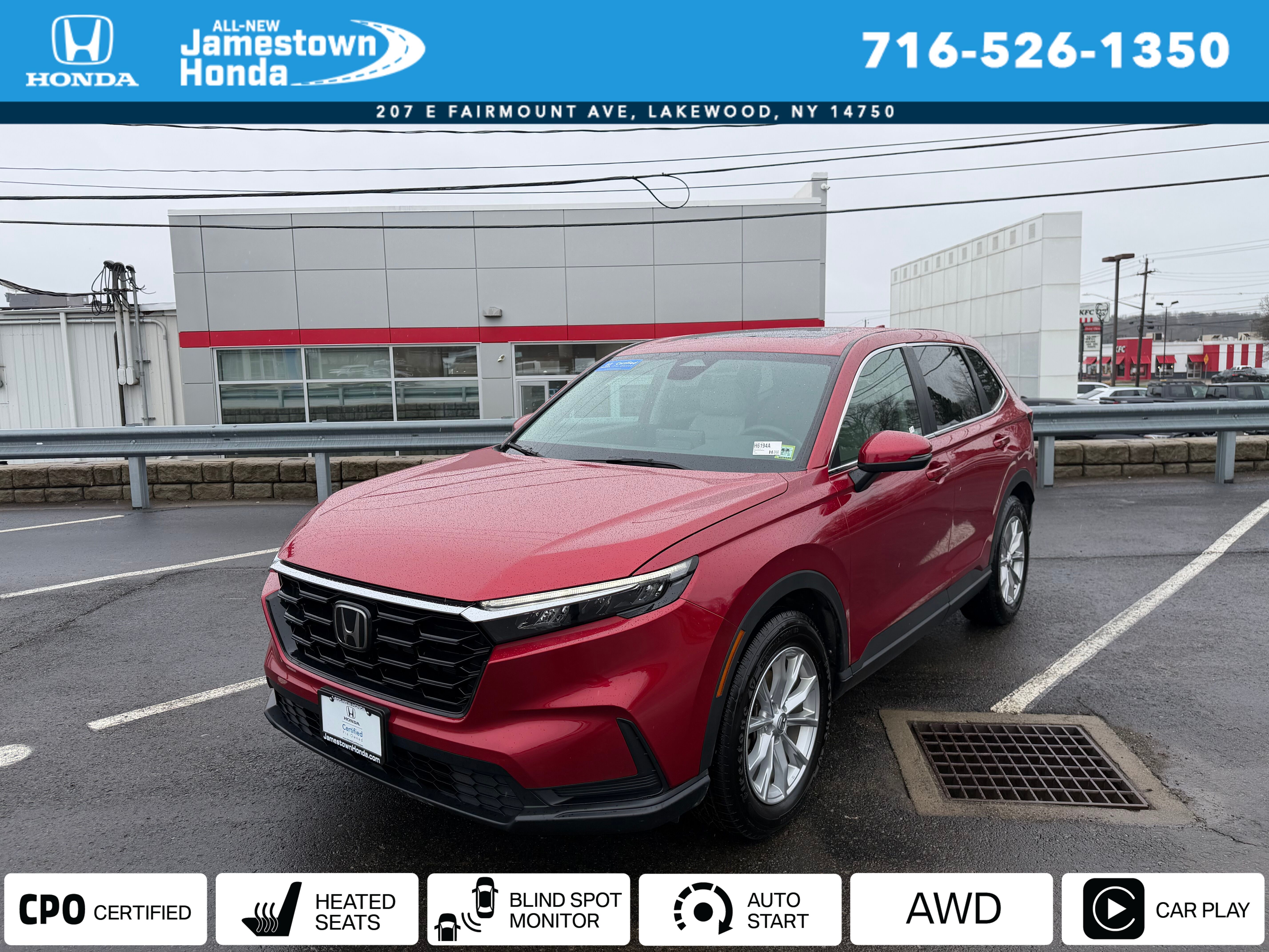 Radiant Red Metallic 2024 Honda CR-V EX AWD SUV / Crossover All-Wheel Drive Continuously Variable Transmission