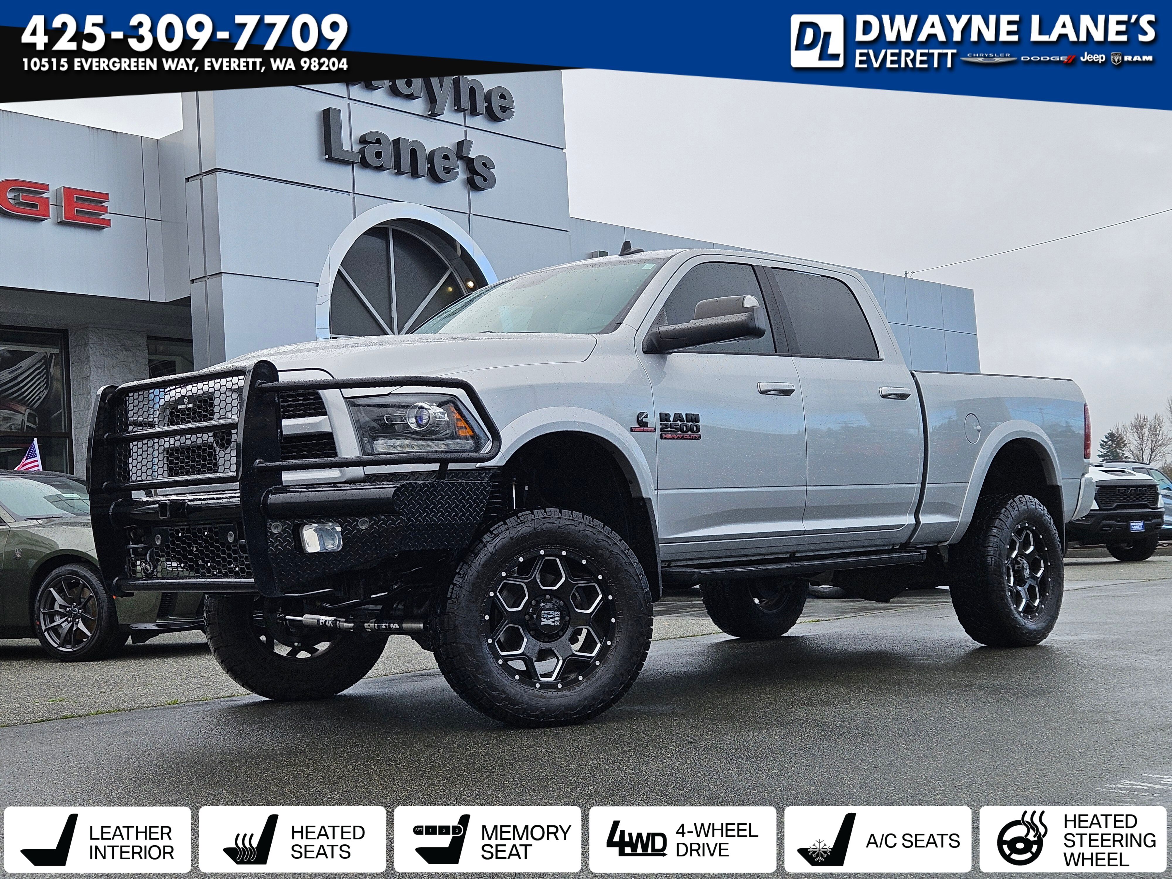 Bright Silver Metallic Clear Coat 2016 RAM 2500 Laramie Crew Cab 4WD Pickup Truck Four-Wheel Drive 6-Speed Automatic