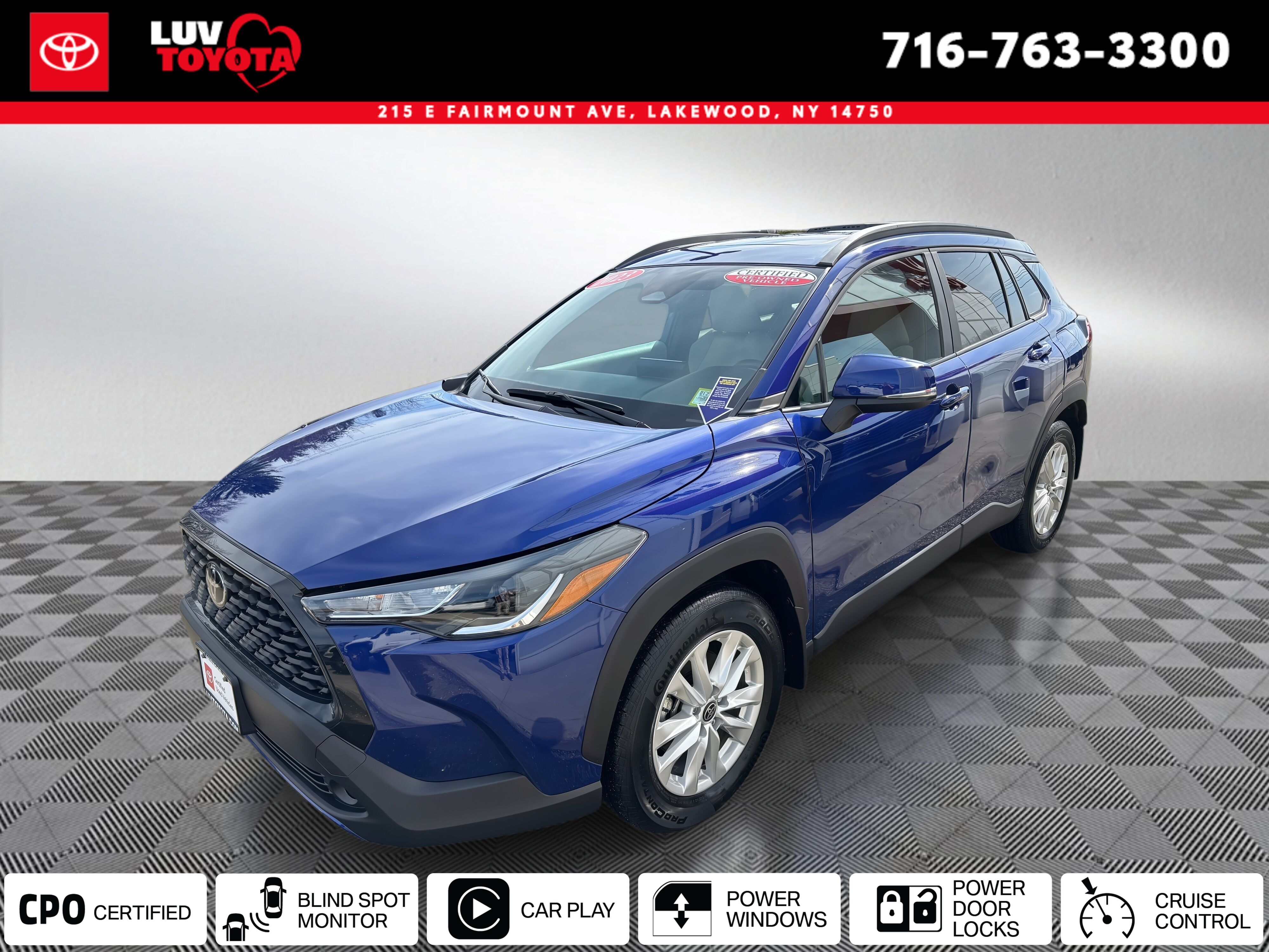 Blue Crush Metallic 2023 Toyota Corolla Cross LE AWD SUV / Crossover All-Wheel Drive Continuously Variable Transmission