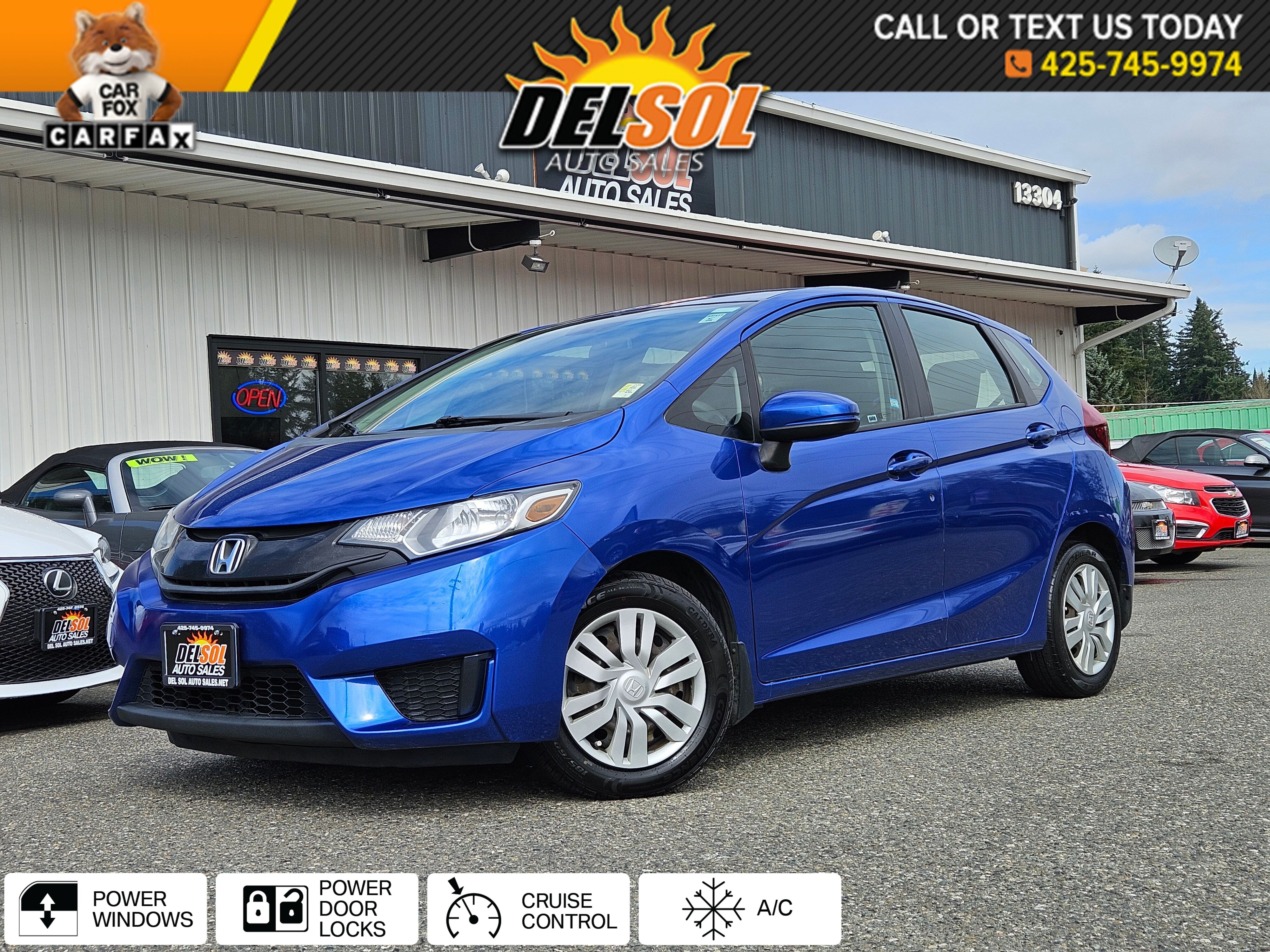 Aegean Blue Metallic 2017 Honda Fit LX Hatchback Front-Wheel Drive Continuously Variable Transmission