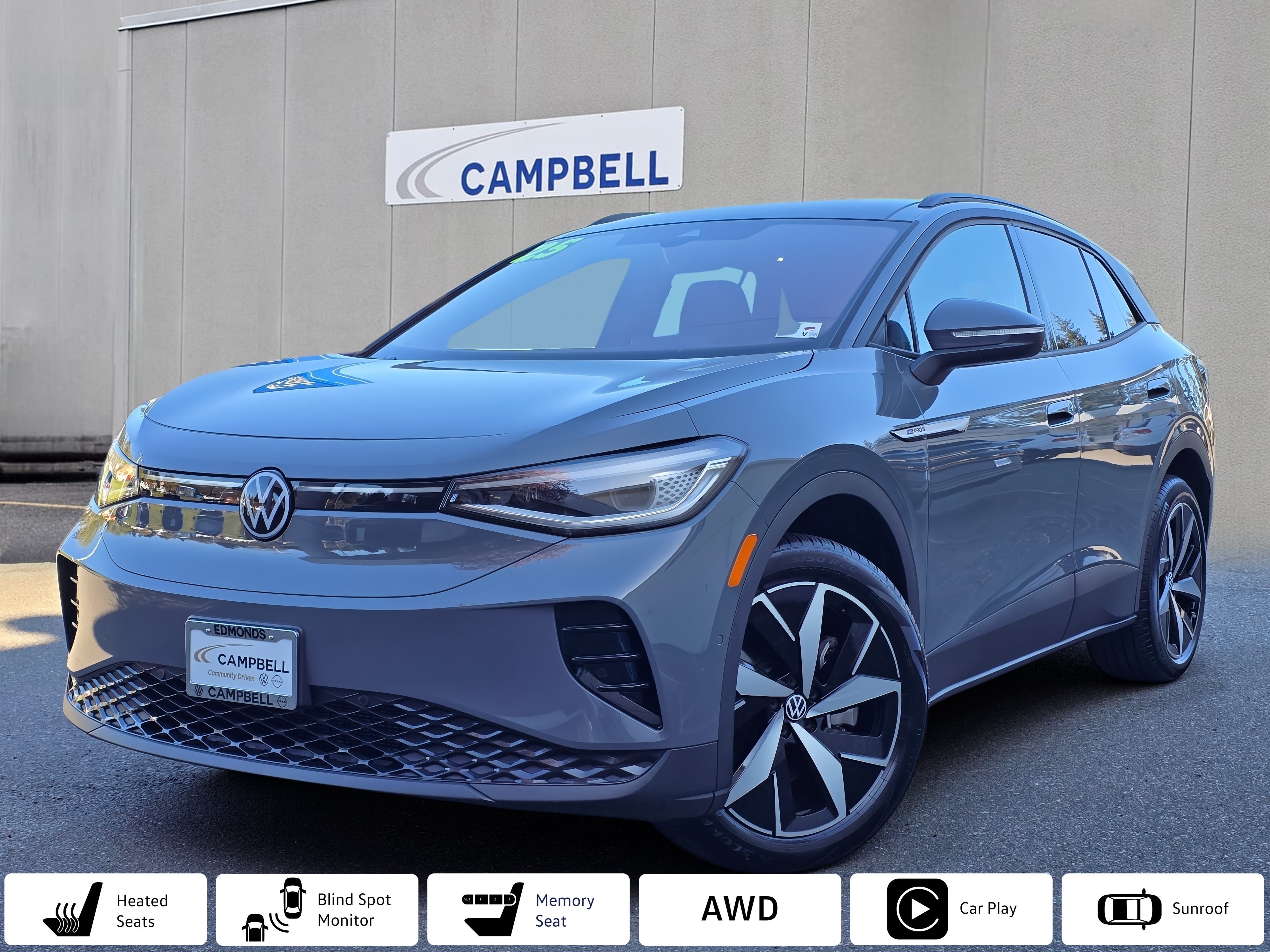 Deep Black Pearl 2025 Volkswagen ID.4 Pro S AWD SUV / Crossover All-Wheel Drive Automatic