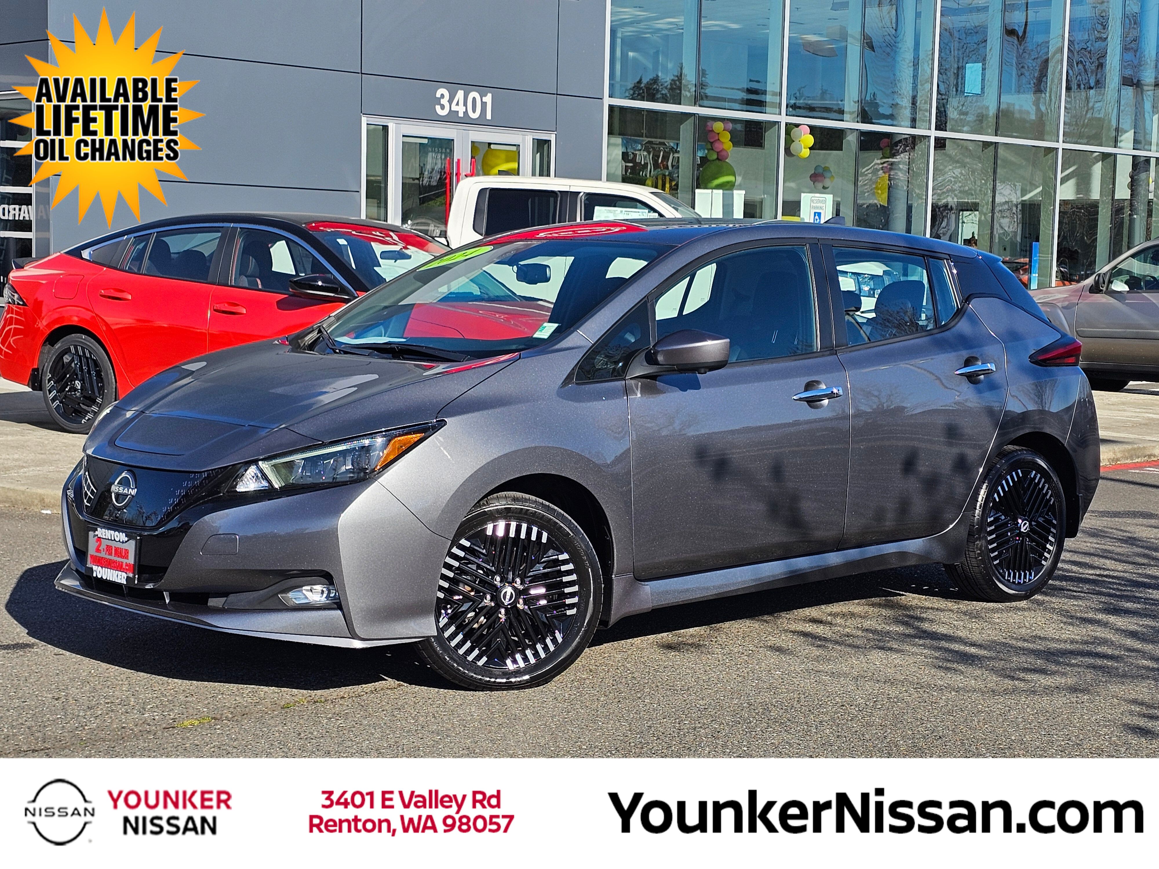 Gray (Gun Metallic) 2024 Nissan LEAF SV Plus FWD Hatchback Front-Wheel Drive Automatic