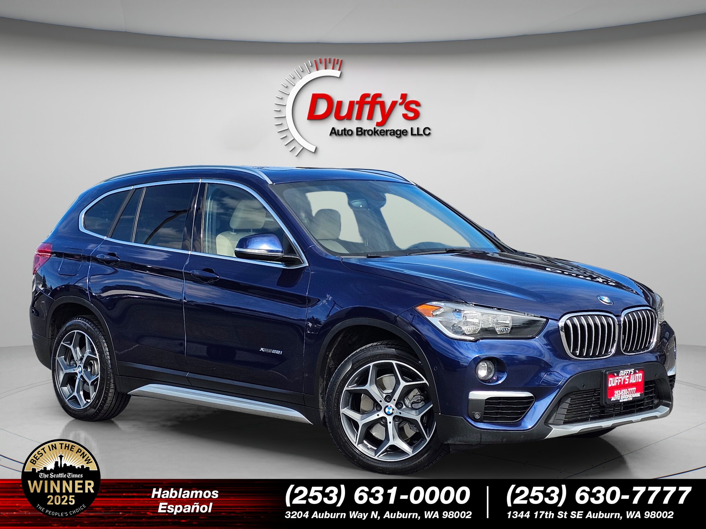 Blue Metallic 2018 BMW X1 xDrive28i AWD SUV / Crossover All-Wheel Drive 8-Speed Automatic