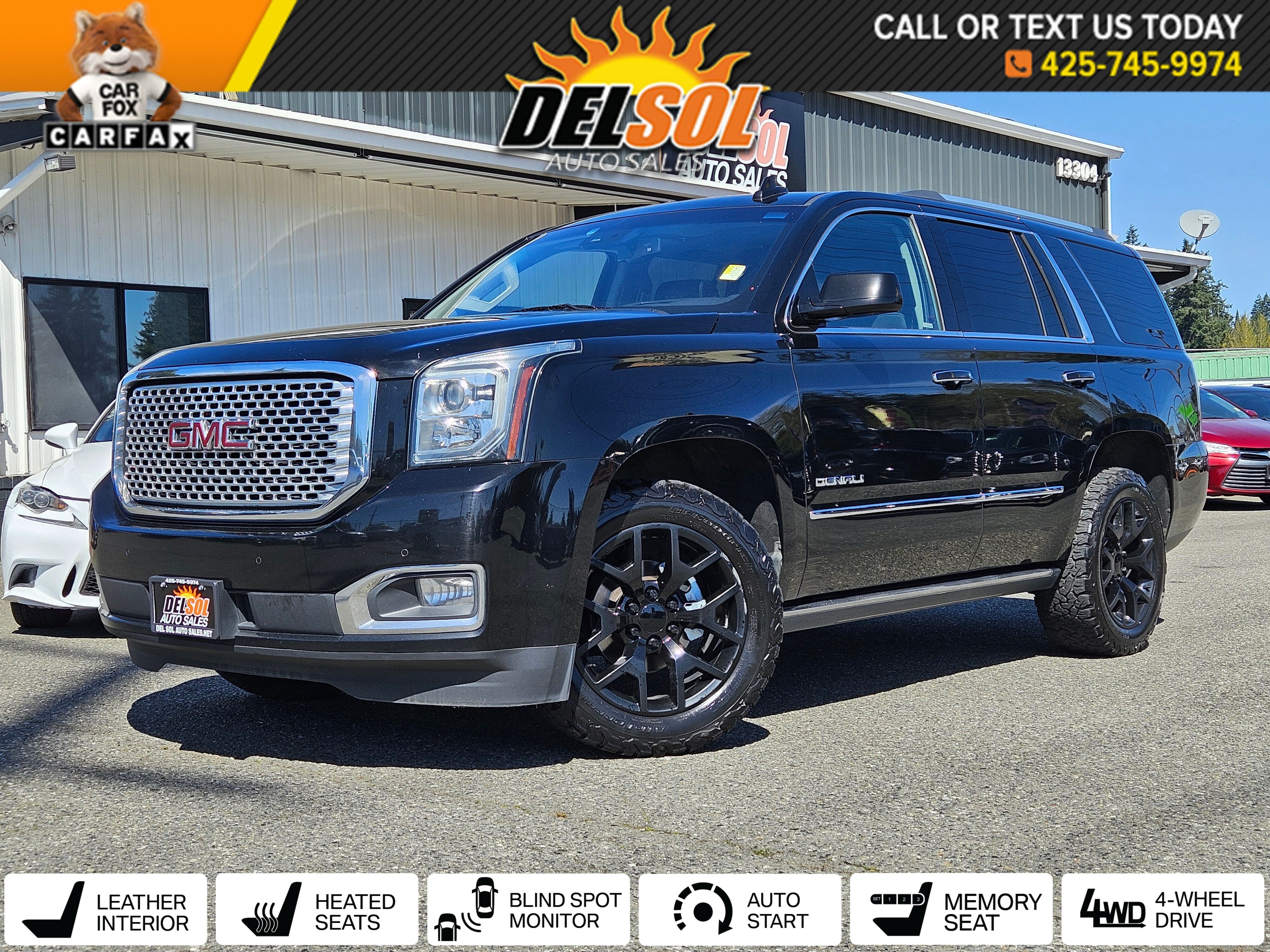 Onyx Black 2017 GMC Yukon Denali 4WD SUV / Crossover Four-Wheel Drive 8-Speed Automatic Overdrive