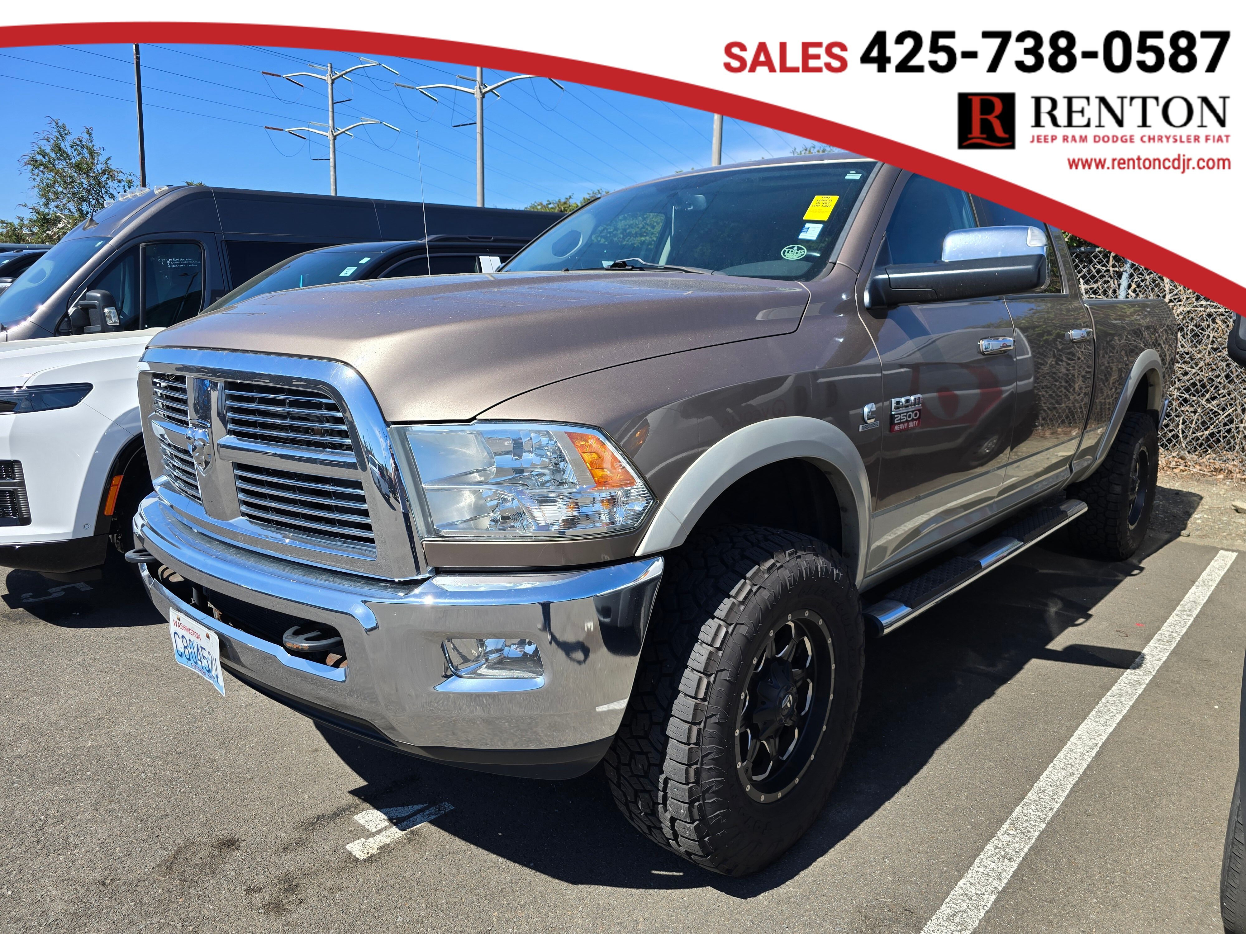 Brown (Austin Tan Pearl Coat/Light Graystone Pearl Coat) 2010 Dodge RAM 2500 Laramie Crew Cab 4WD Pickup Truck Four-Wheel Drive 6-Speed Automatic