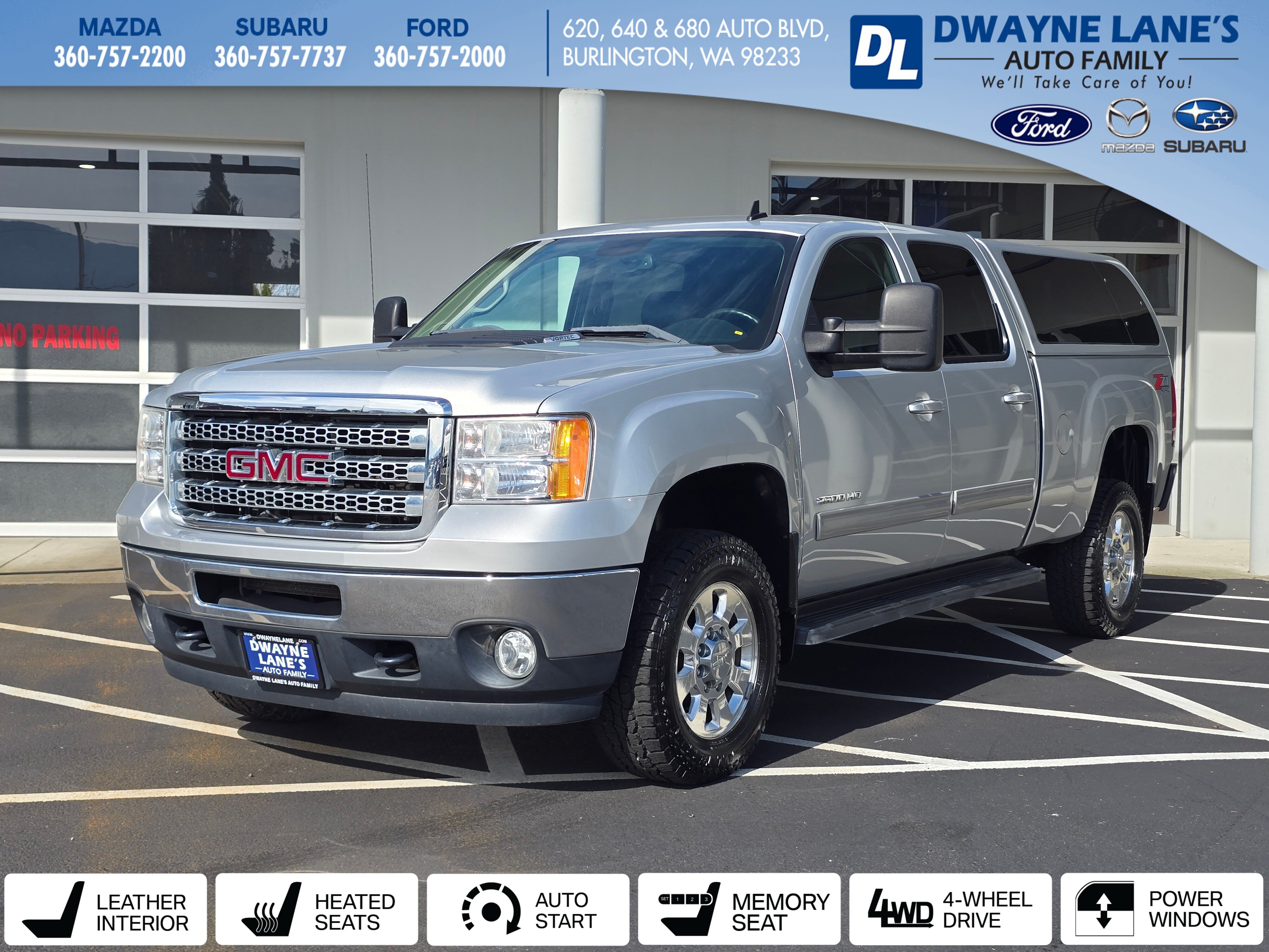 Quicksilver Metallic 2013 GMC Sierra 2500HD SLT Crew Cab SB 4WD Pickup Truck Four-Wheel Drive 6-Speed Automatic Overdrive