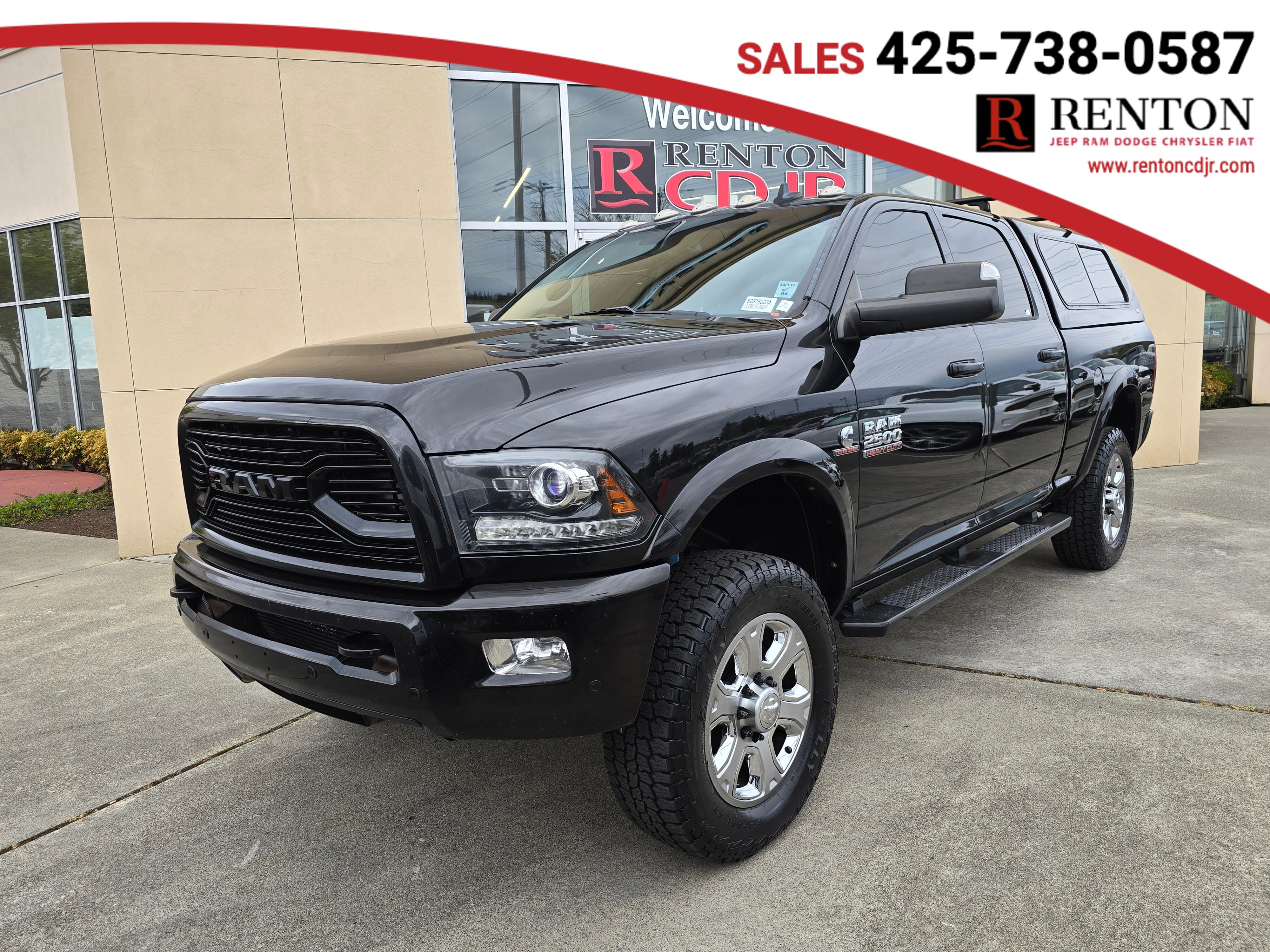 Brilliant Black Crystal Pearl Coat 2018 RAM 2500 Laramie Crew Cab 4WD Pickup Truck Four-Wheel Drive 6-Speed Automatic