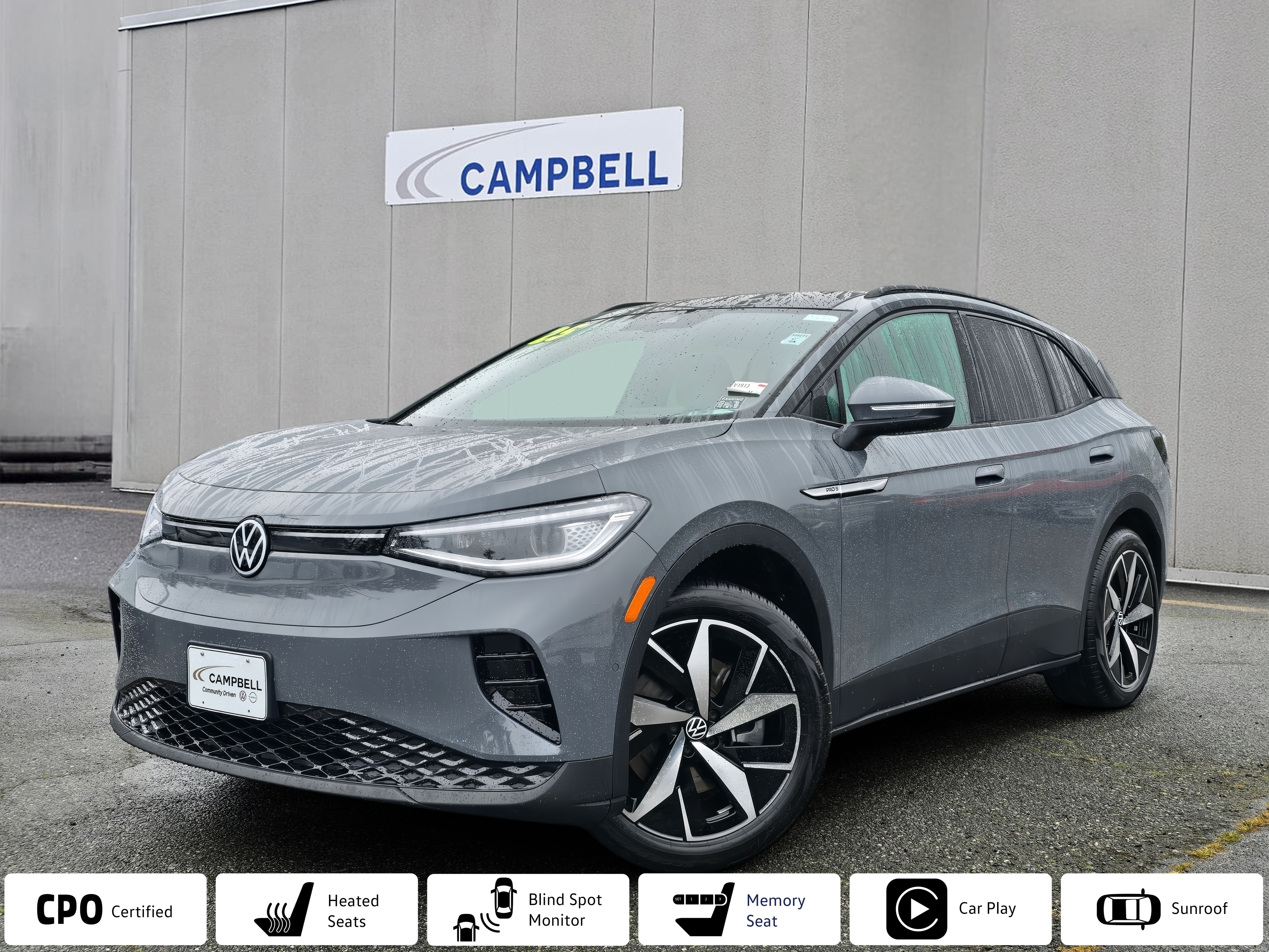 Pure Gray 2025 Volkswagen ID.4 Pro S RWD SUV / Crossover Rear-Wheel Drive Automatic