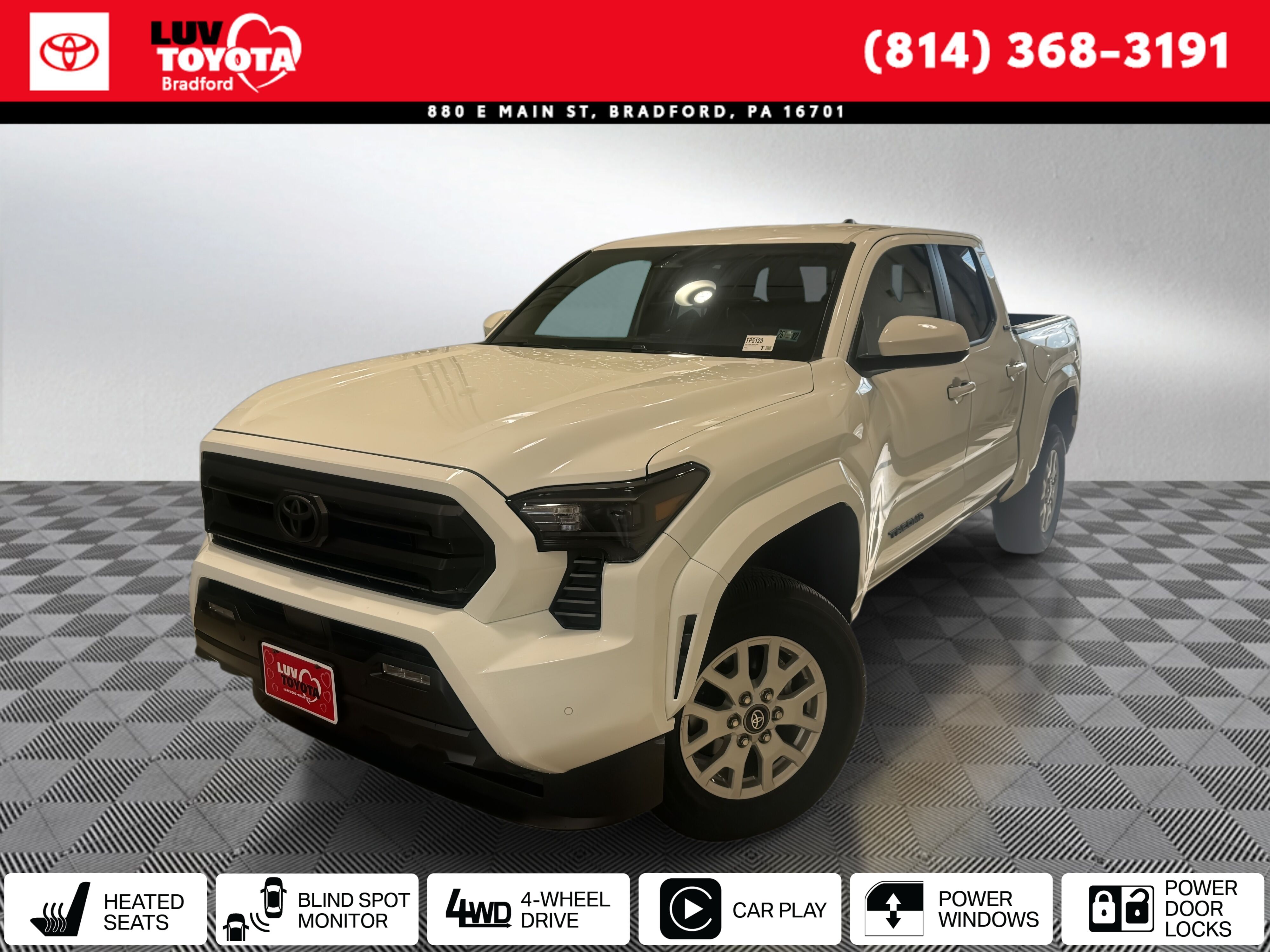 Ice Cap 2024 Toyota Tacoma SR5 Double Cab 4WD Pickup Truck Four-Wheel Drive 8-Speed Automatic