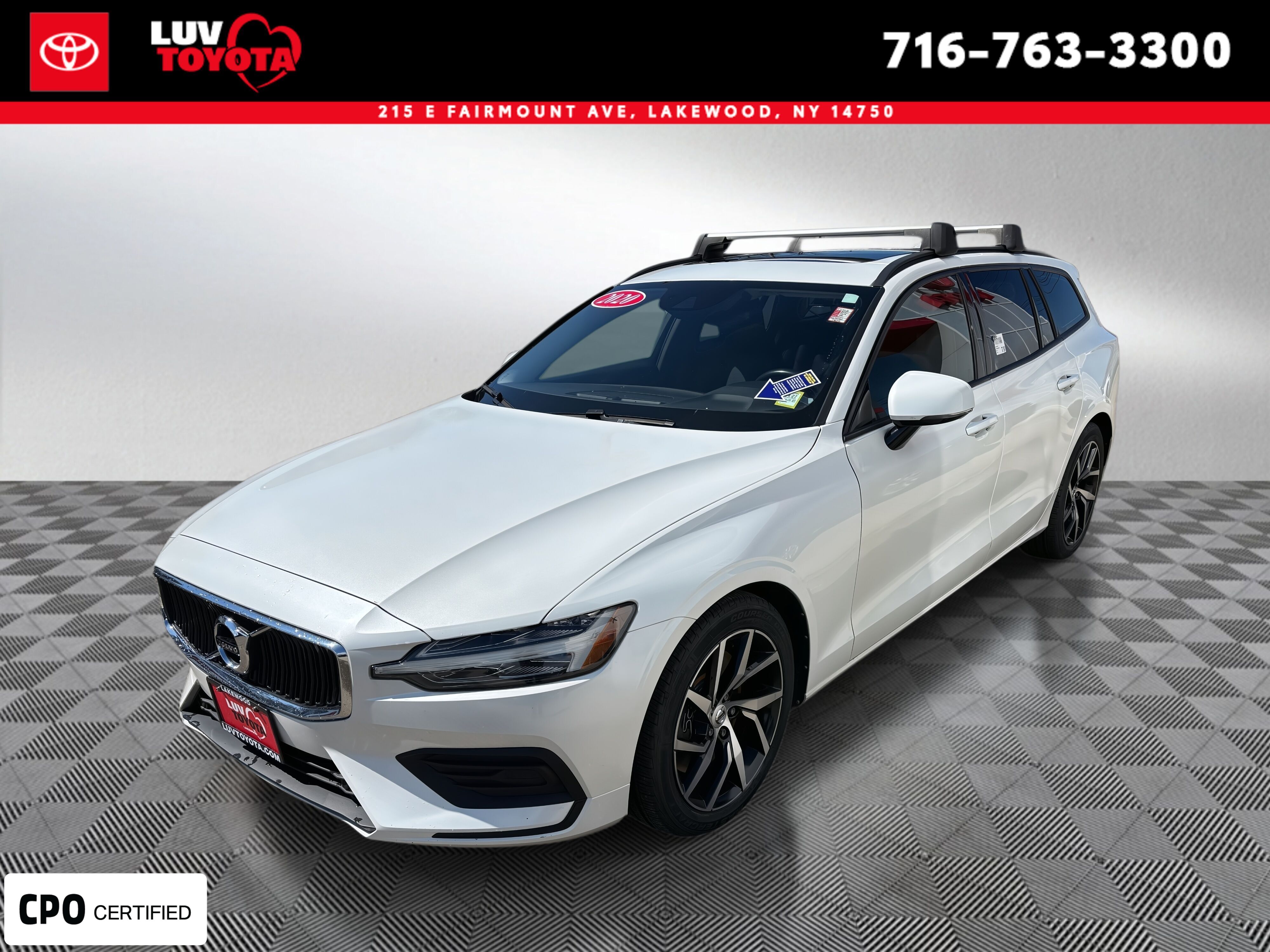 Crystal White Pearl Metallic 2020 Volvo V60 T6 Momentum AWD Wagon Automatic