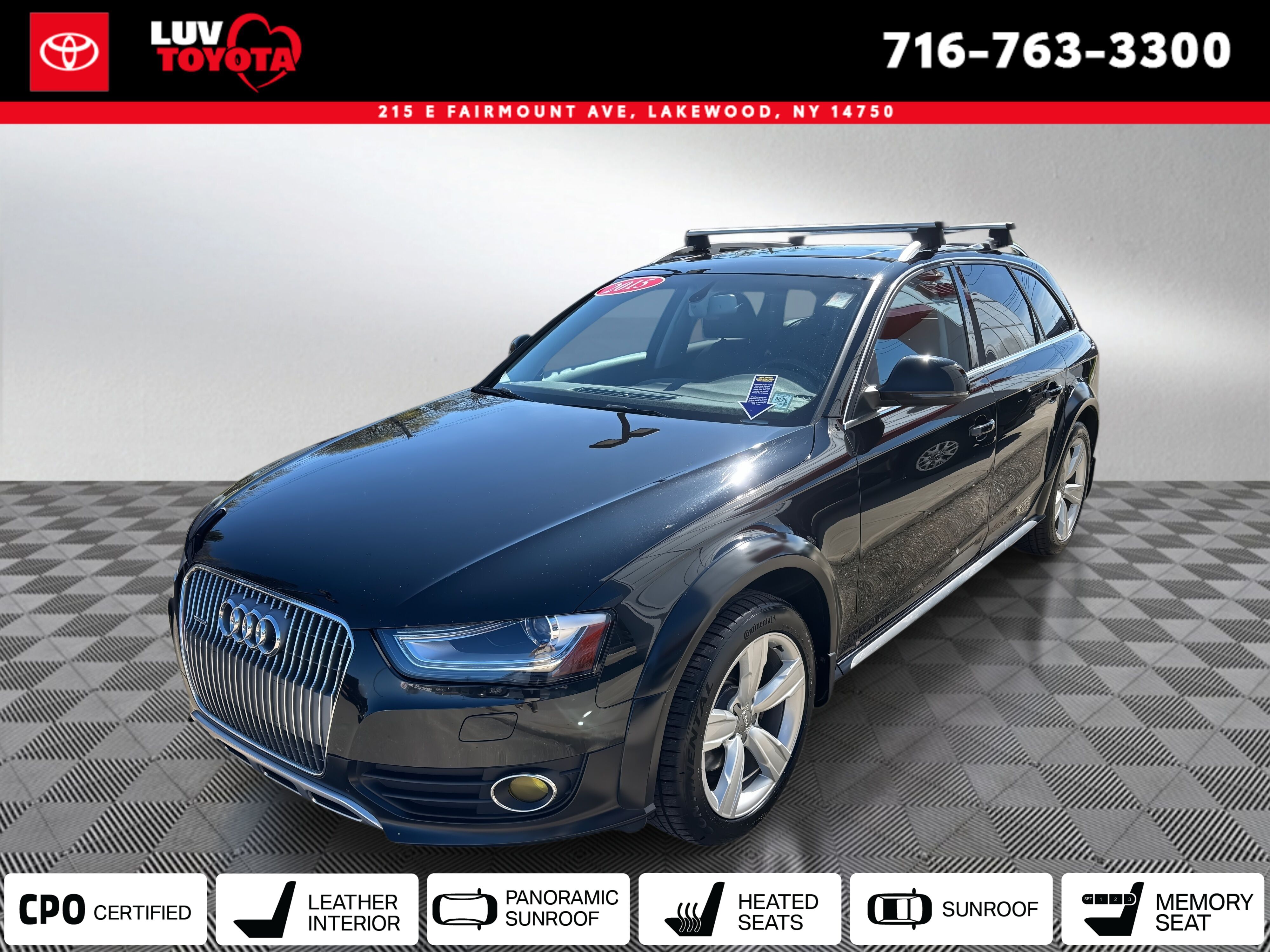Black Metallic 2015 Audi A4 Allroad 2.0T quattro Premium Plus AWD Wagon All-Wheel Drive Automatic