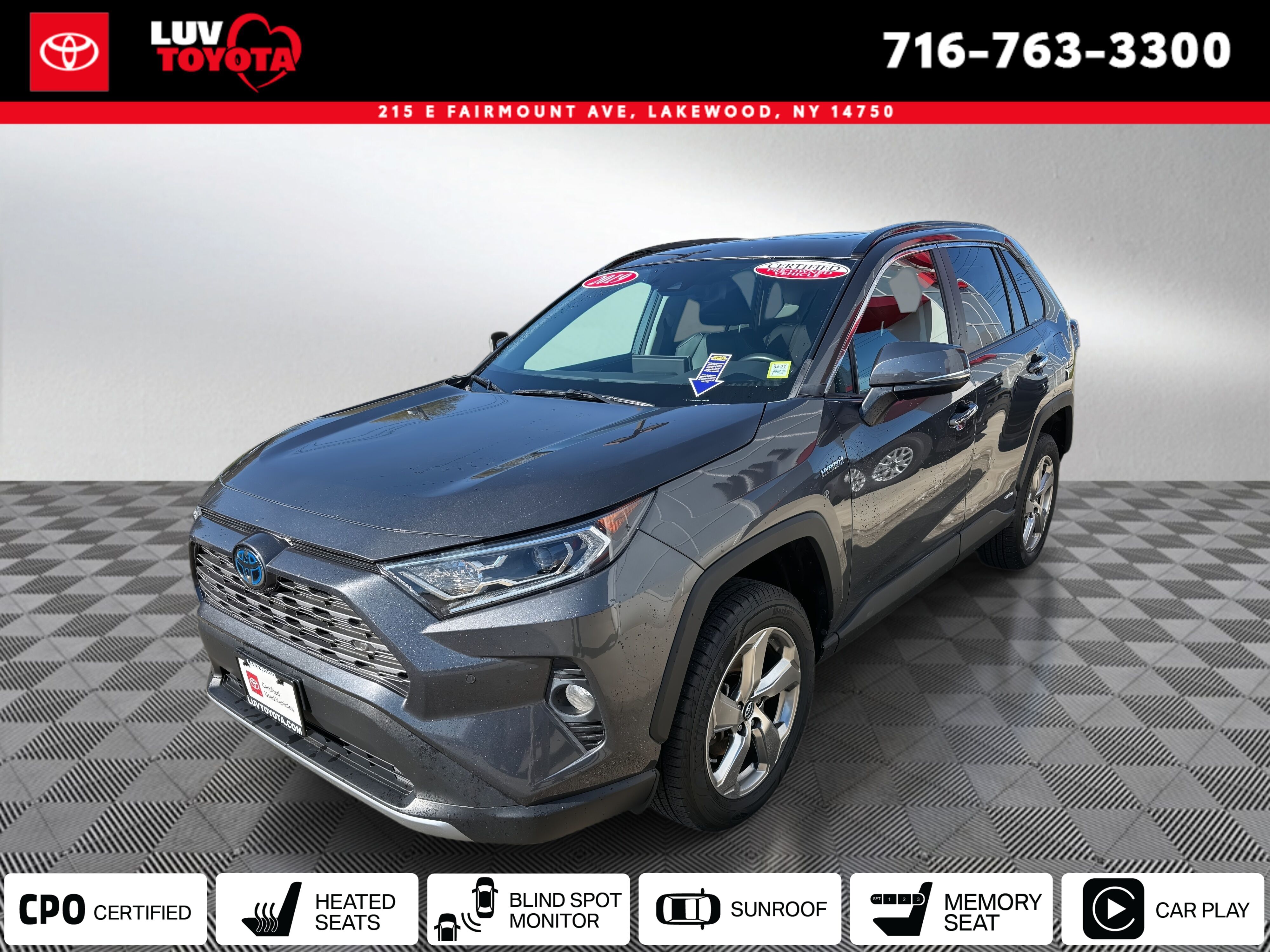 Magnetic Gray Metallic 2019 Toyota RAV4 Hybrid Limited AWD SUV / Crossover All-Wheel Drive Continuously Variable Transmission