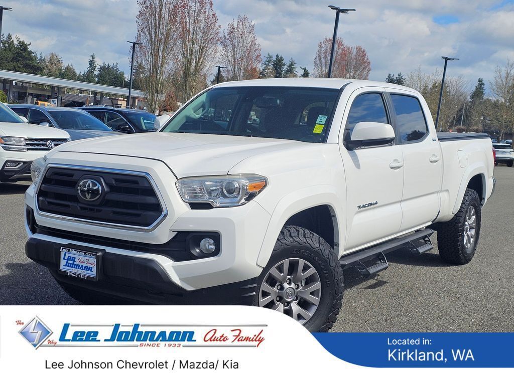 Super White 2019 Toyota Tacoma SR5 V6 Double Cab LB RWD Pickup Truck 4X2 6-Speed Automatic