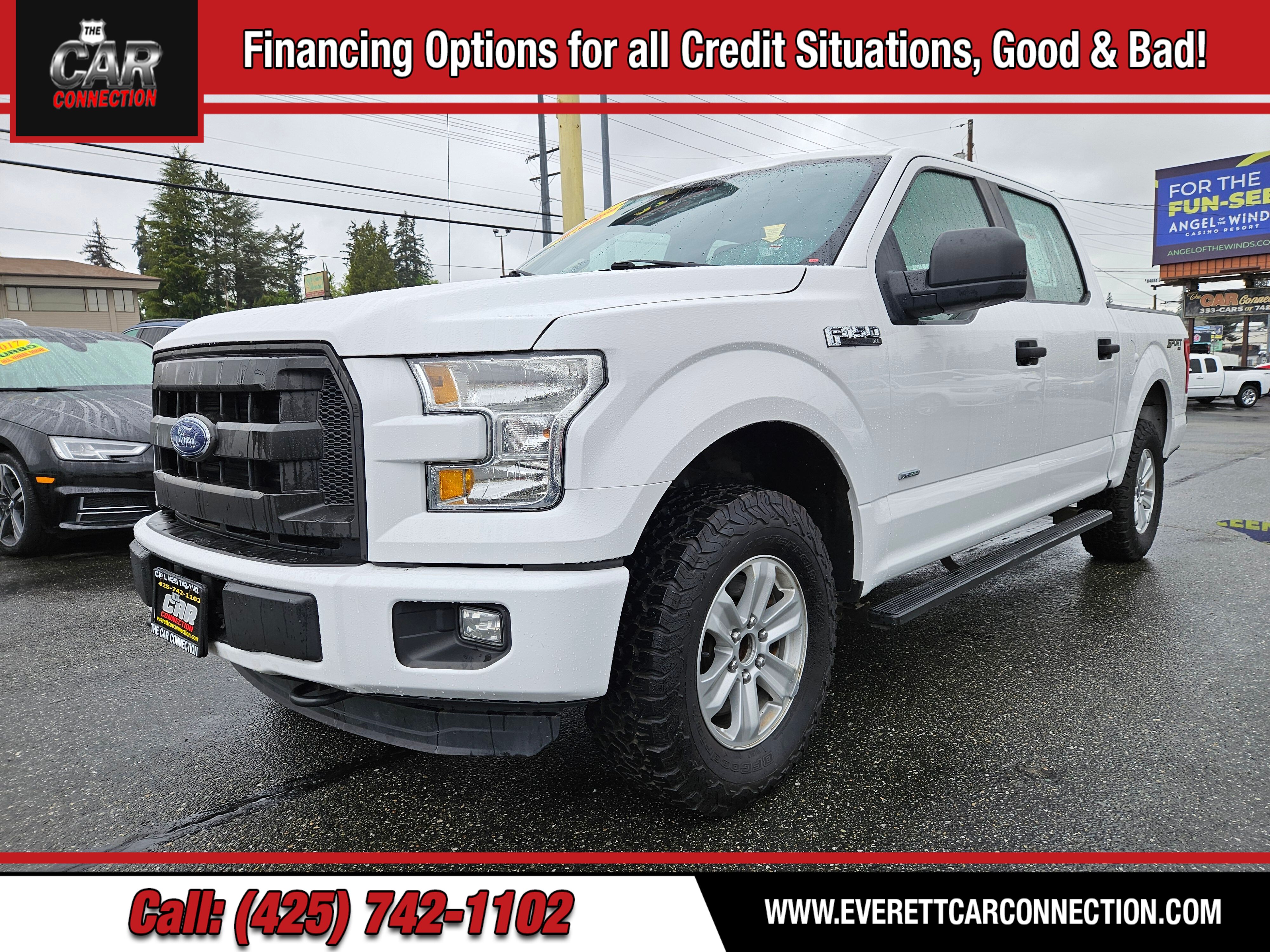 Oxford White 2015 Ford F-150 XL SuperCrew 4WD Pickup Truck Four-Wheel Drive 6-Speed Automatic