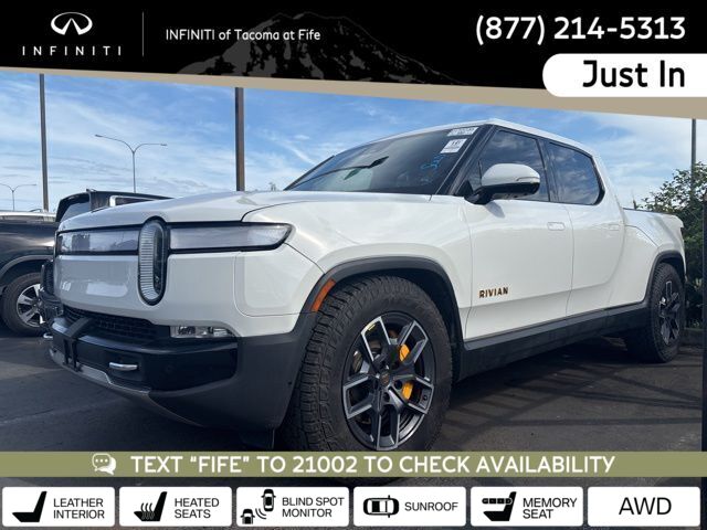 White 2022 Rivian R1T Adventure Crew Cab AWD Pickup Truck All-Wheel Drive 1-Speed Automatic