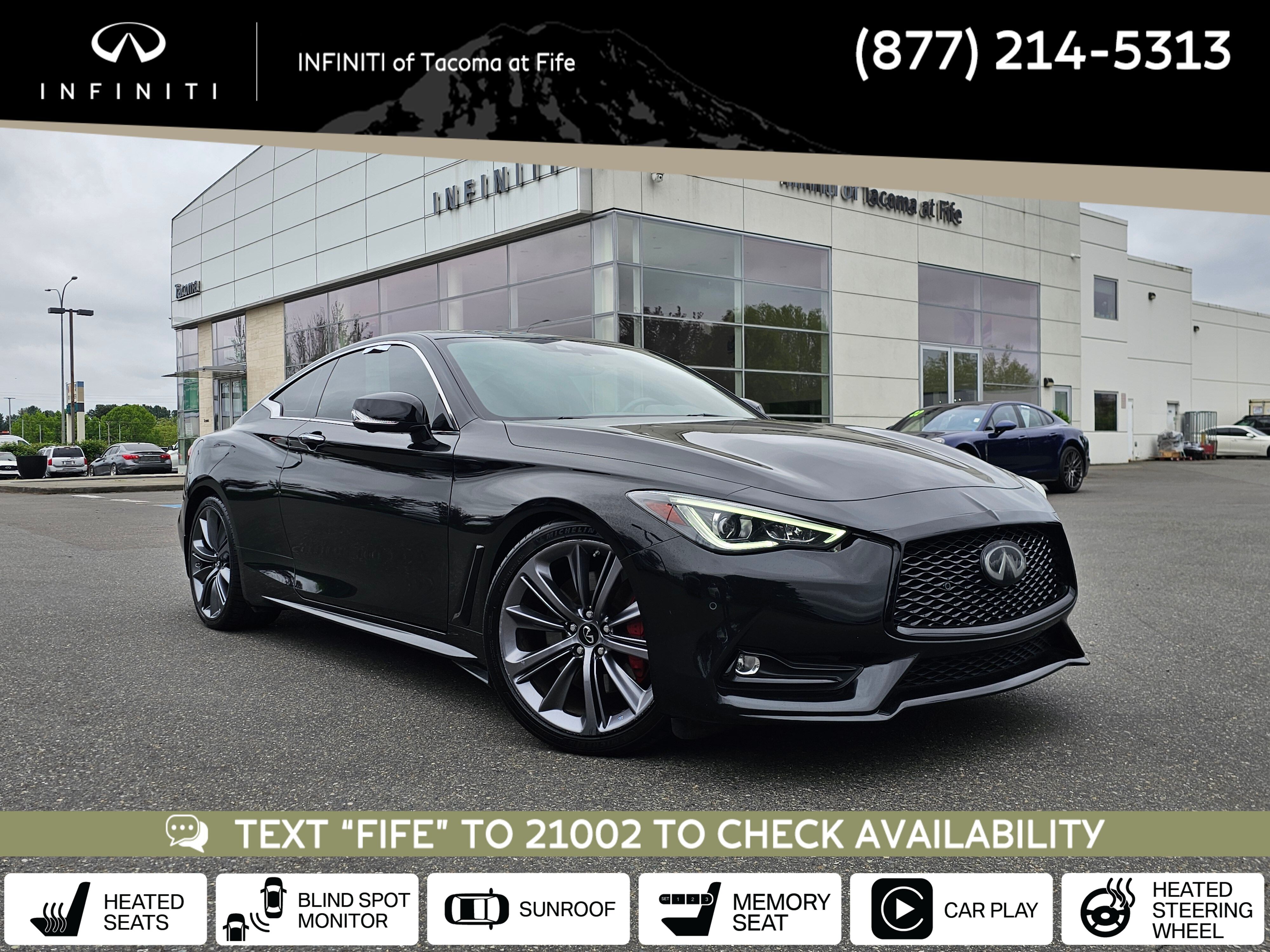Midnight Black 2022 INFINITI Q60 Red Sport 400 RWD Coupe Rear-Wheel Drive 7-Speed Automatic