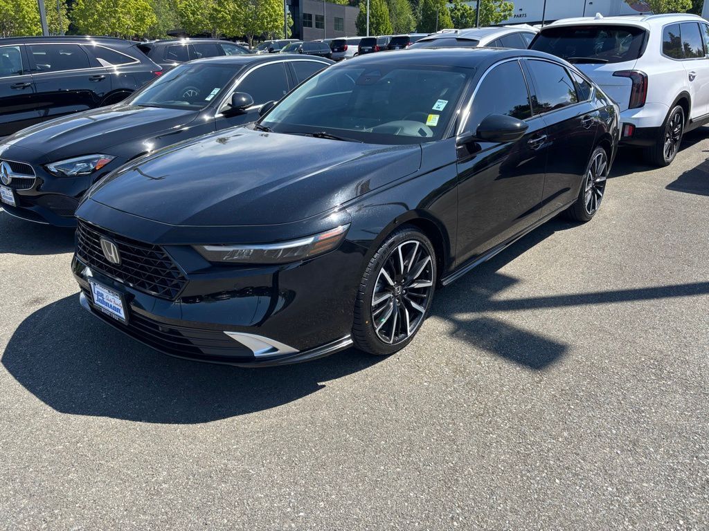 Crystal Black Pearl 2023 Honda Accord Hybrid Touring FWD Sedan Front-Wheel Drive Continuously Variable Transmission