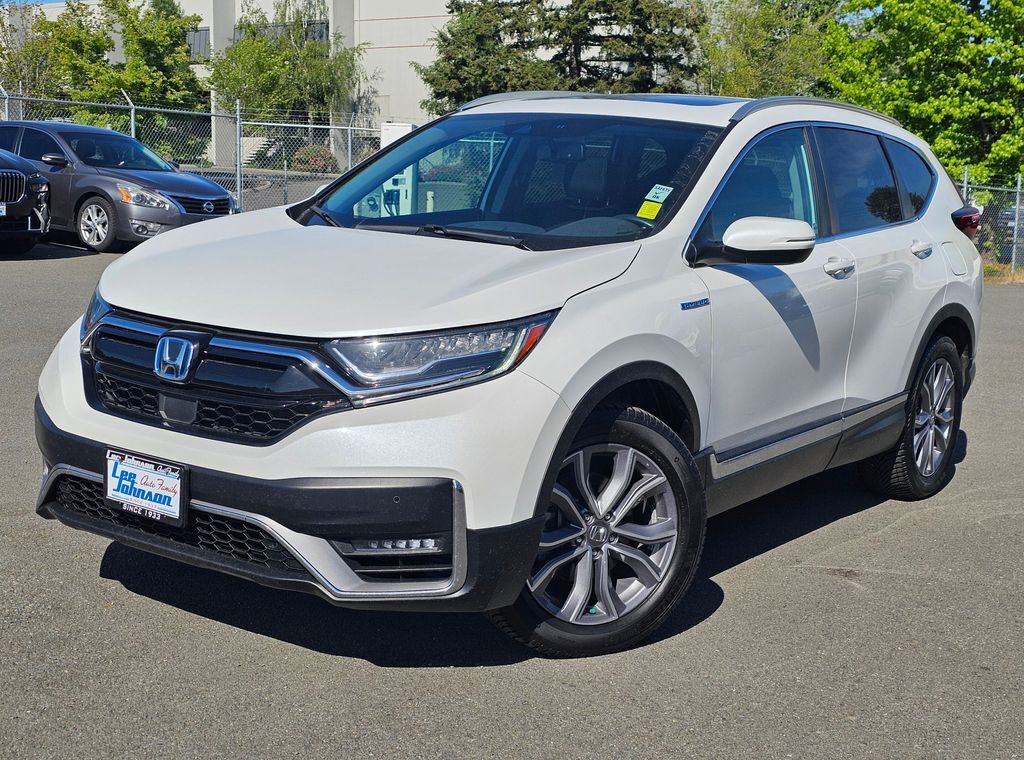 Platinum White Pearl 2020 Honda CR-V Hybrid Touring AWD SUV / Crossover All-Wheel Drive Continuously Variable Transmission