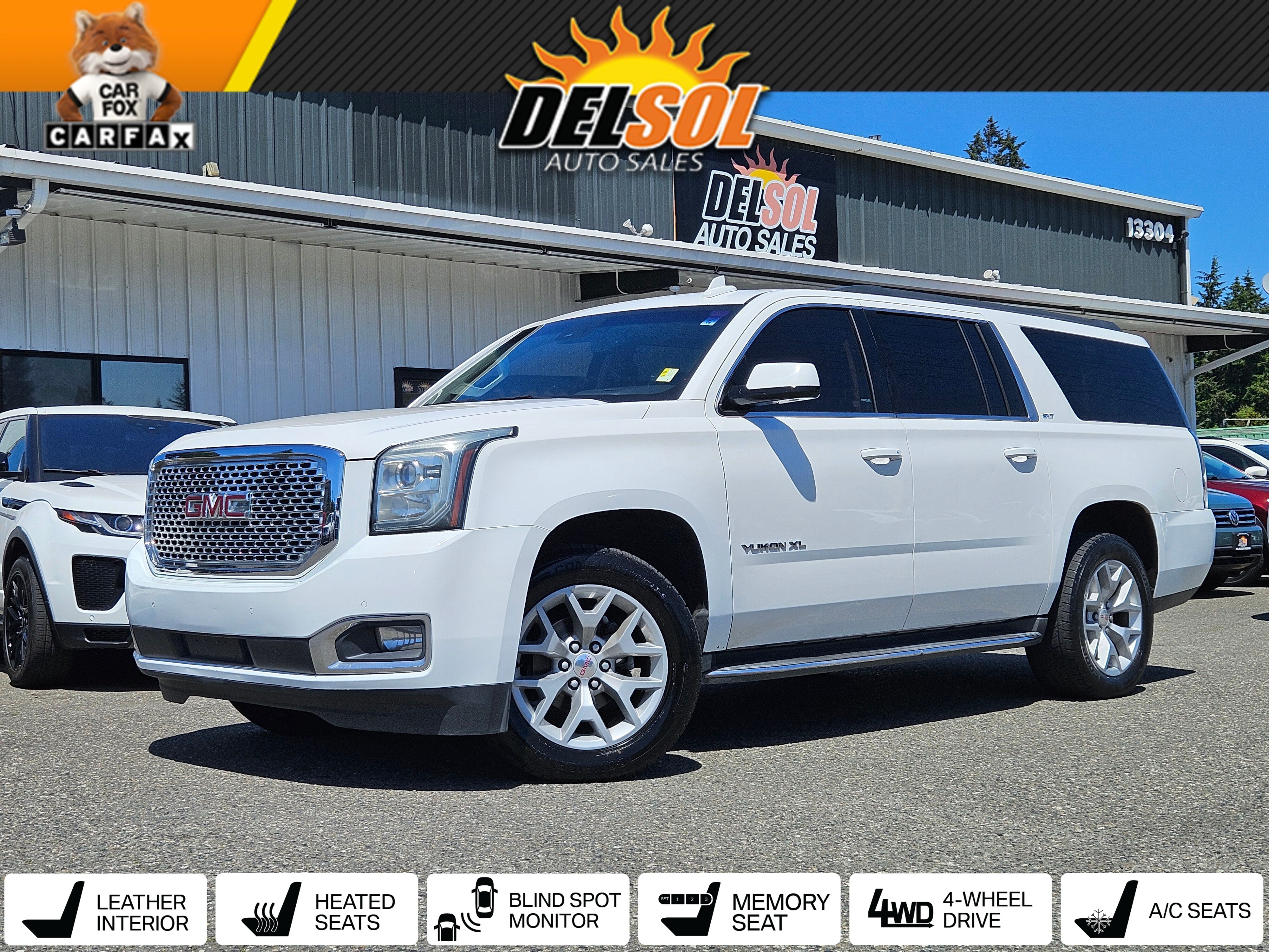 Summit White 2015 GMC Yukon XL SLT 4WD SUV / Crossover Four-Wheel Drive 6-Speed Automatic Overdrive