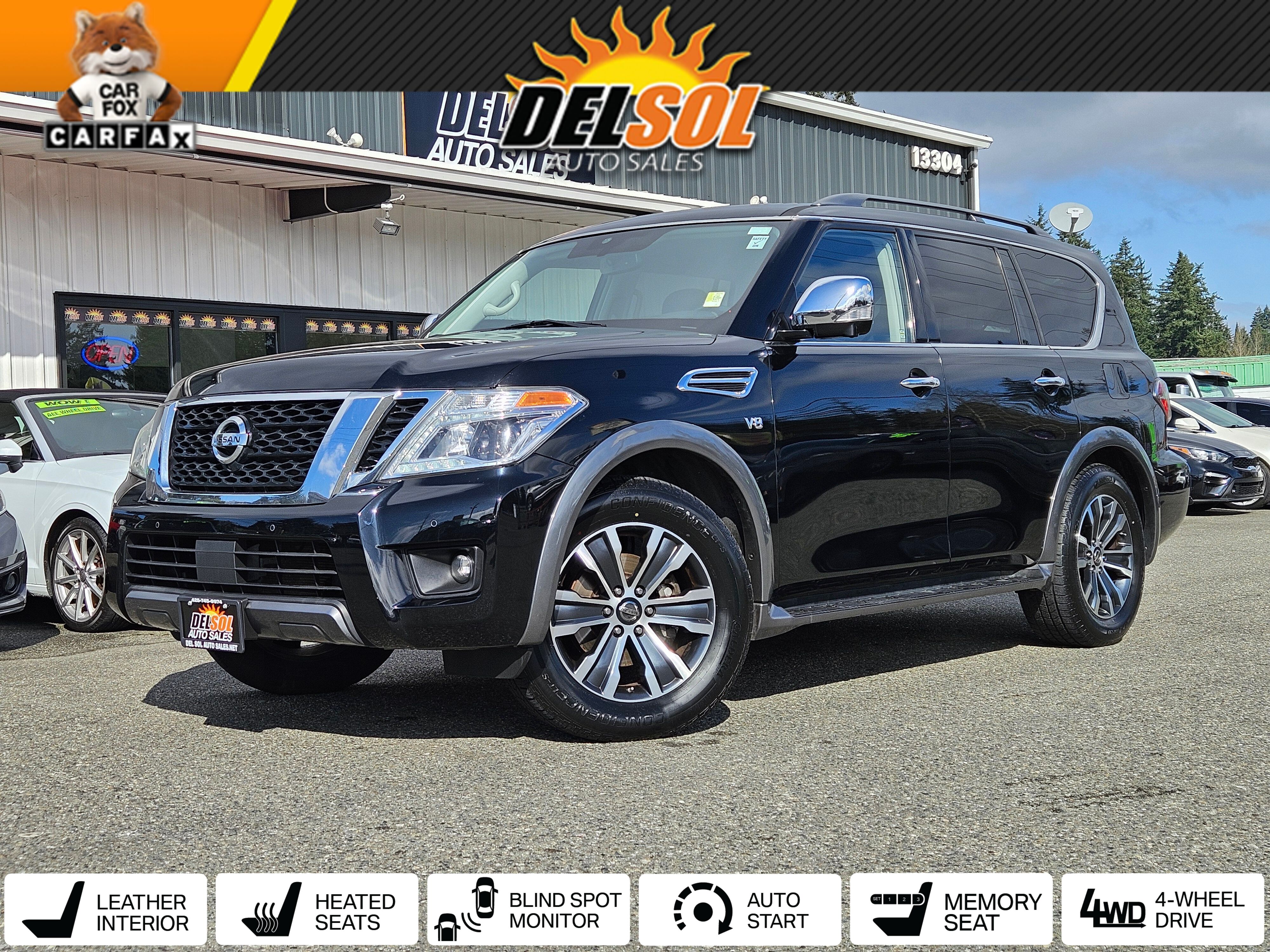 Super Black 2020 Nissan Armada SL 4WD SUV / Crossover Four-Wheel Drive 7-Speed Automatic