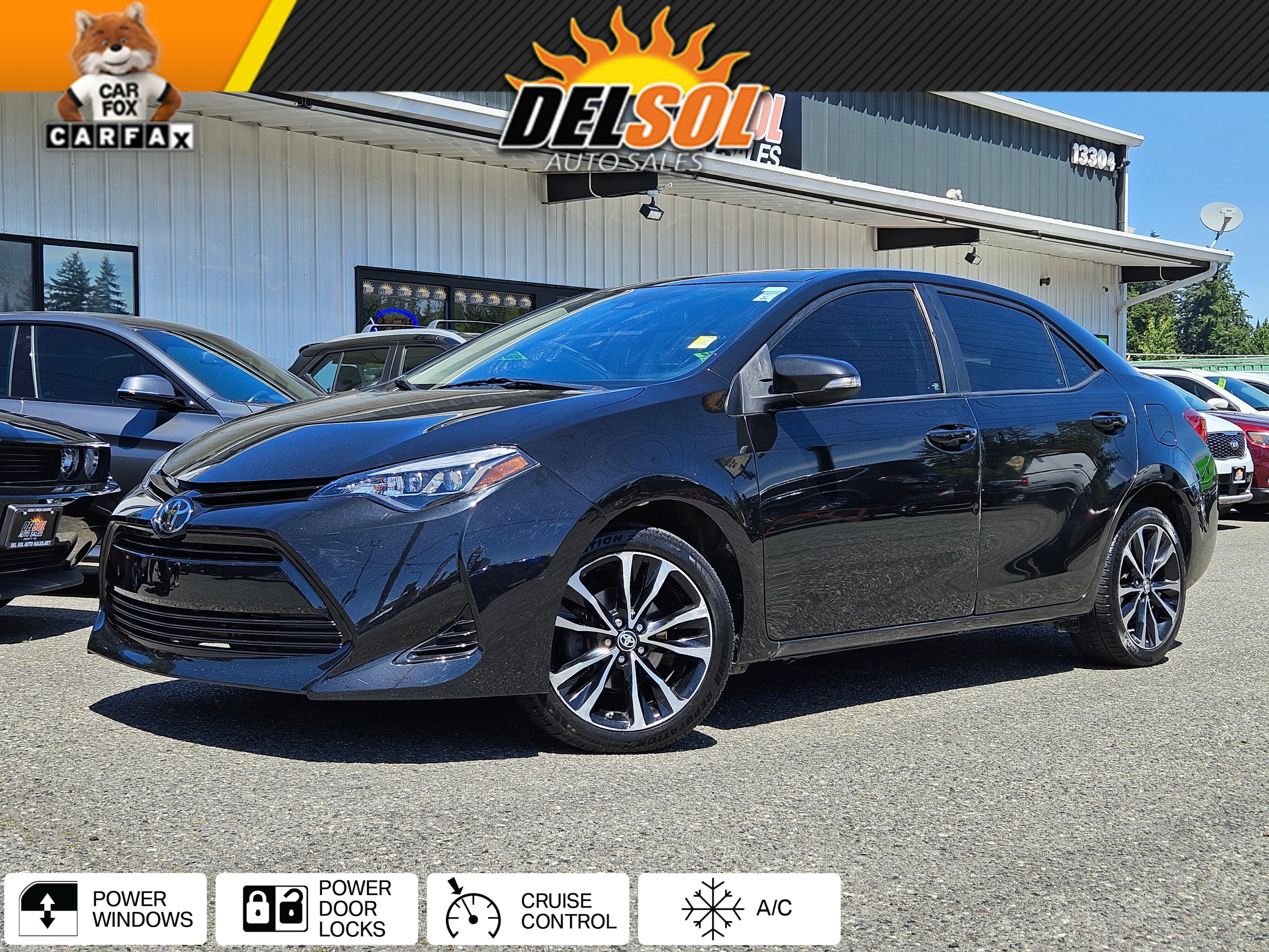 Black Sand Pearl 2017 Toyota Corolla SE Sedan Front-Wheel Drive Continuously Variable Transmission