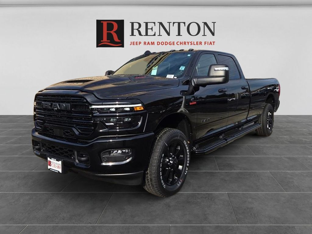 Diamond Black Crystal Pearlcoat 2026 RAM 3500 Laramie Crew Cab LB 4WD Pickup Truck Four-Wheel Drive 8-Speed Automatic