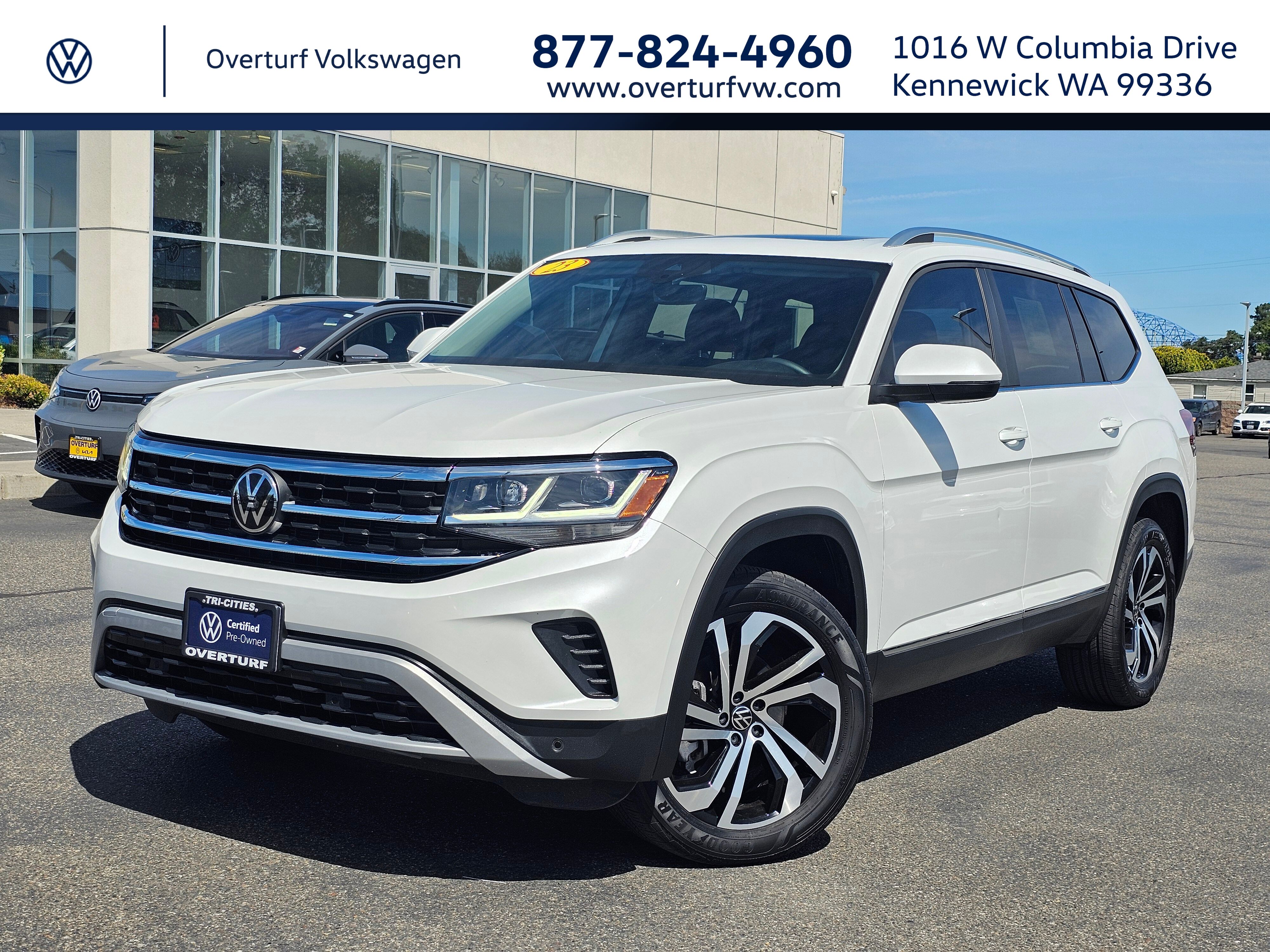 Opal White 2023 Volkswagen Atlas V6 SEL 4Motion SUV / Crossover All-Wheel Drive 8-Speed Automatic