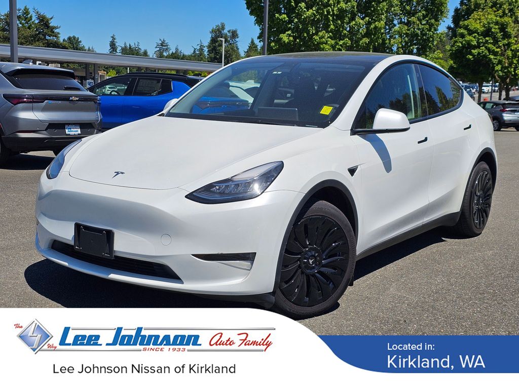 Pearl White Multi-Coat 2023 Tesla Model Y SUV / Crossover All-Wheel Drive 1-Speed Automatic
