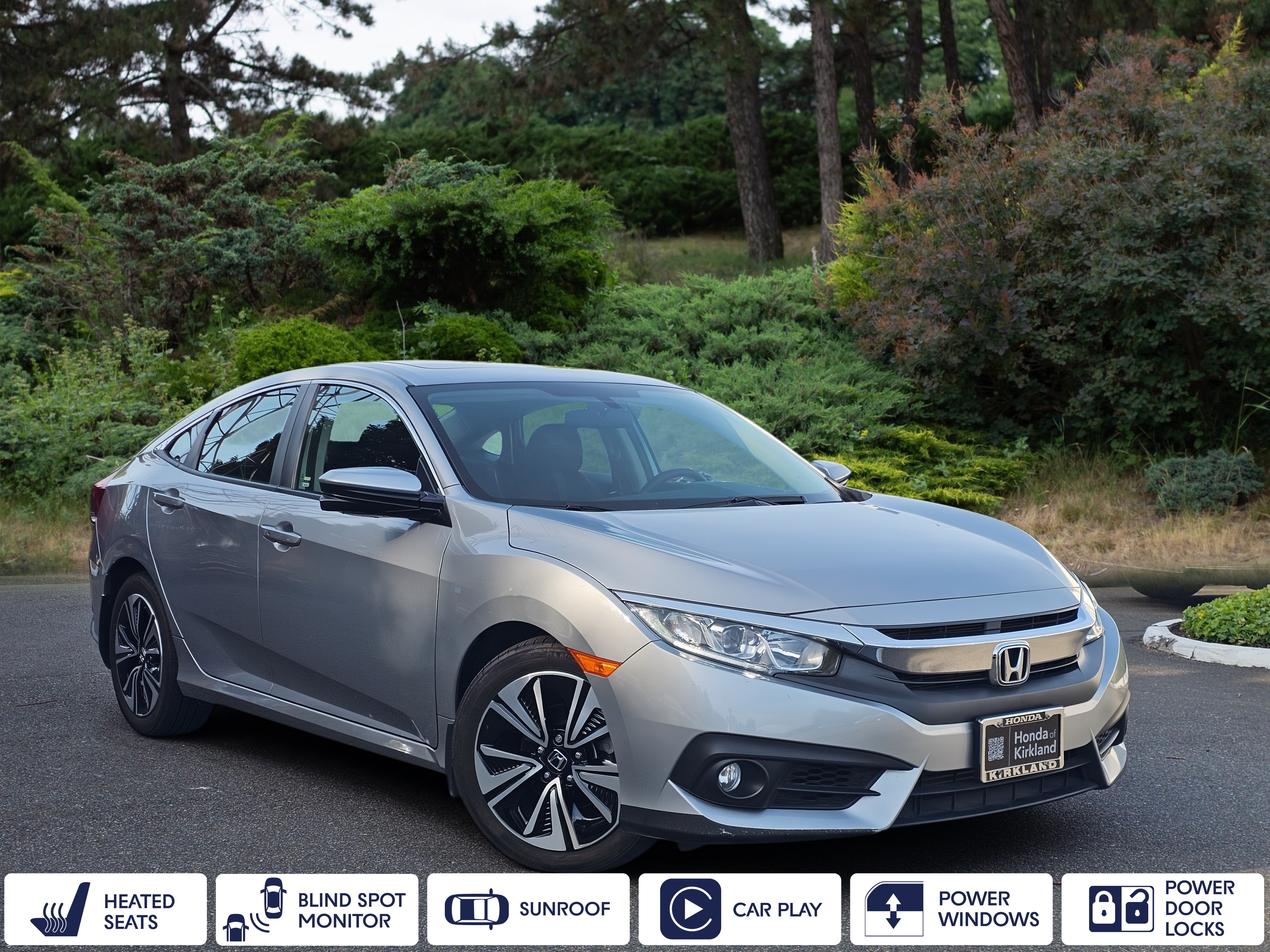 Lunar Silver Metallic 2016 Honda Civic Sedan Front-Wheel Drive Continuously Variable Transmission