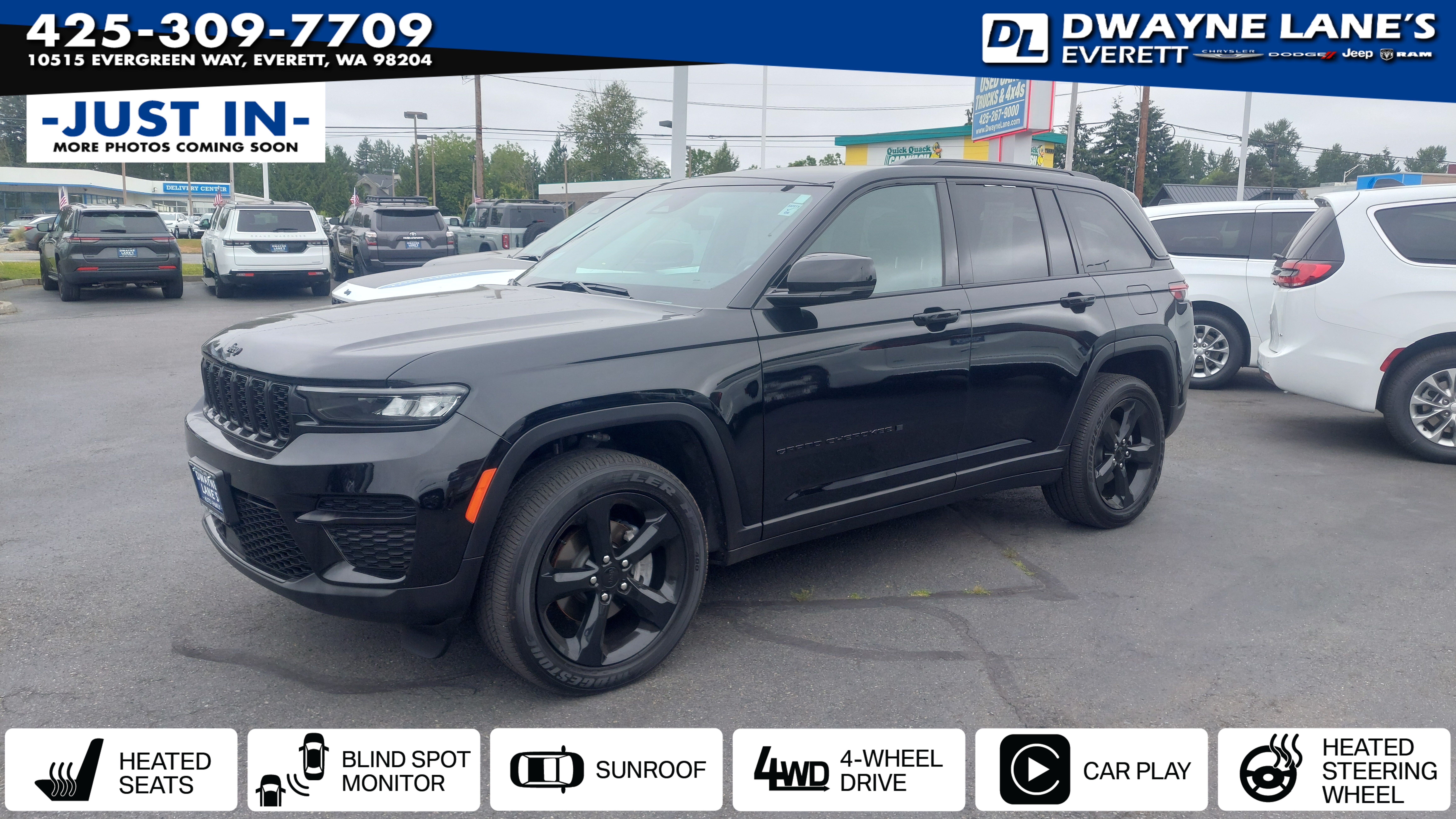 Diamond Black Crystal Pearlcoat 2025 Jeep Grand Cherokee SUV / Crossover Four-Wheel Drive 8-Speed Automatic