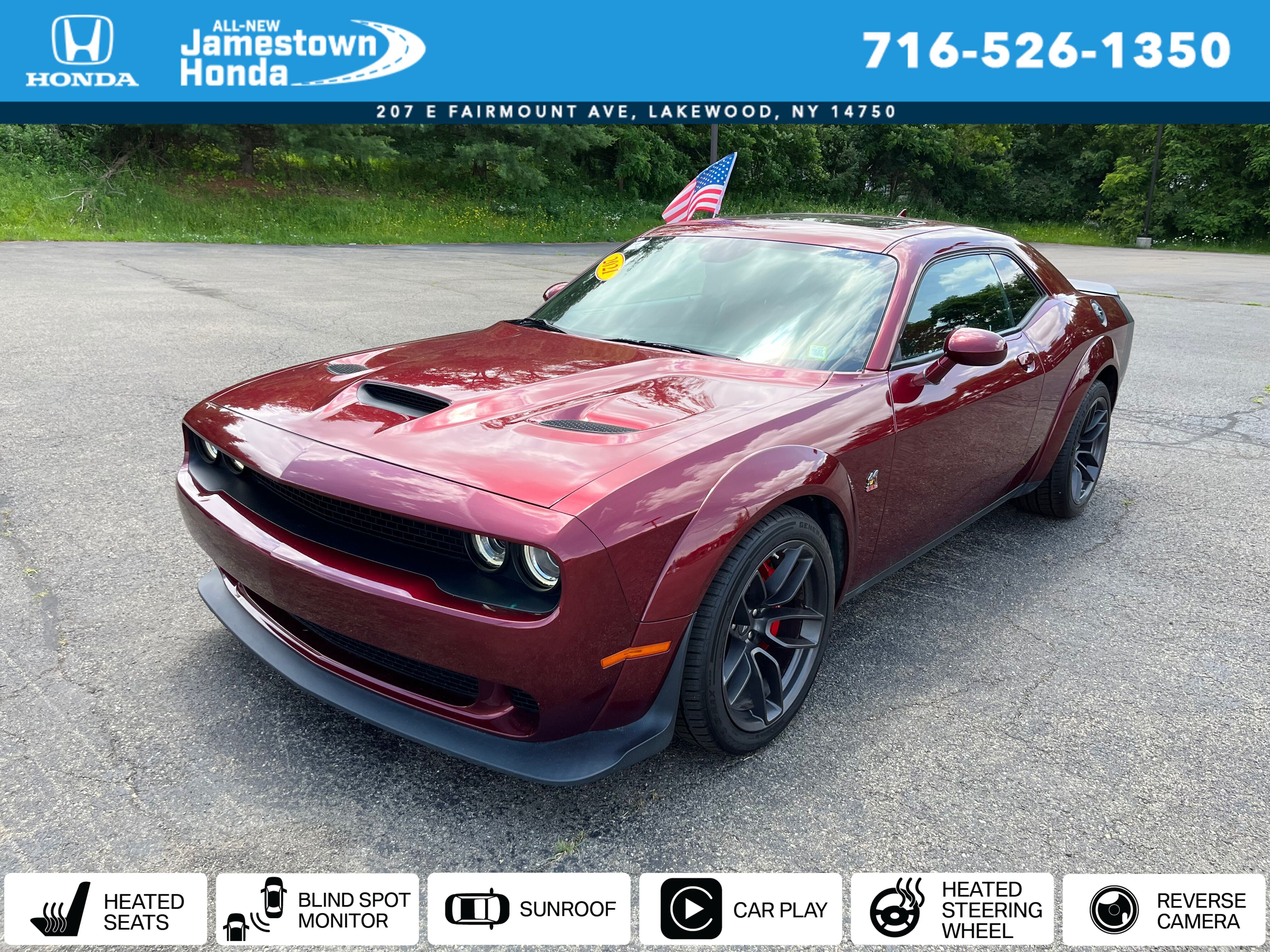 Octane Red Pearlcoat 2021 Dodge Challenger Coupe Rear-Wheel Drive 6-Speed Manual