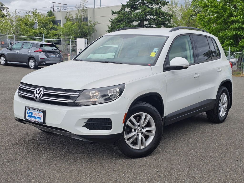 Pure White 2017 Volkswagen Tiguan SUV / Crossover All-Wheel Drive 6-Speed Automatic