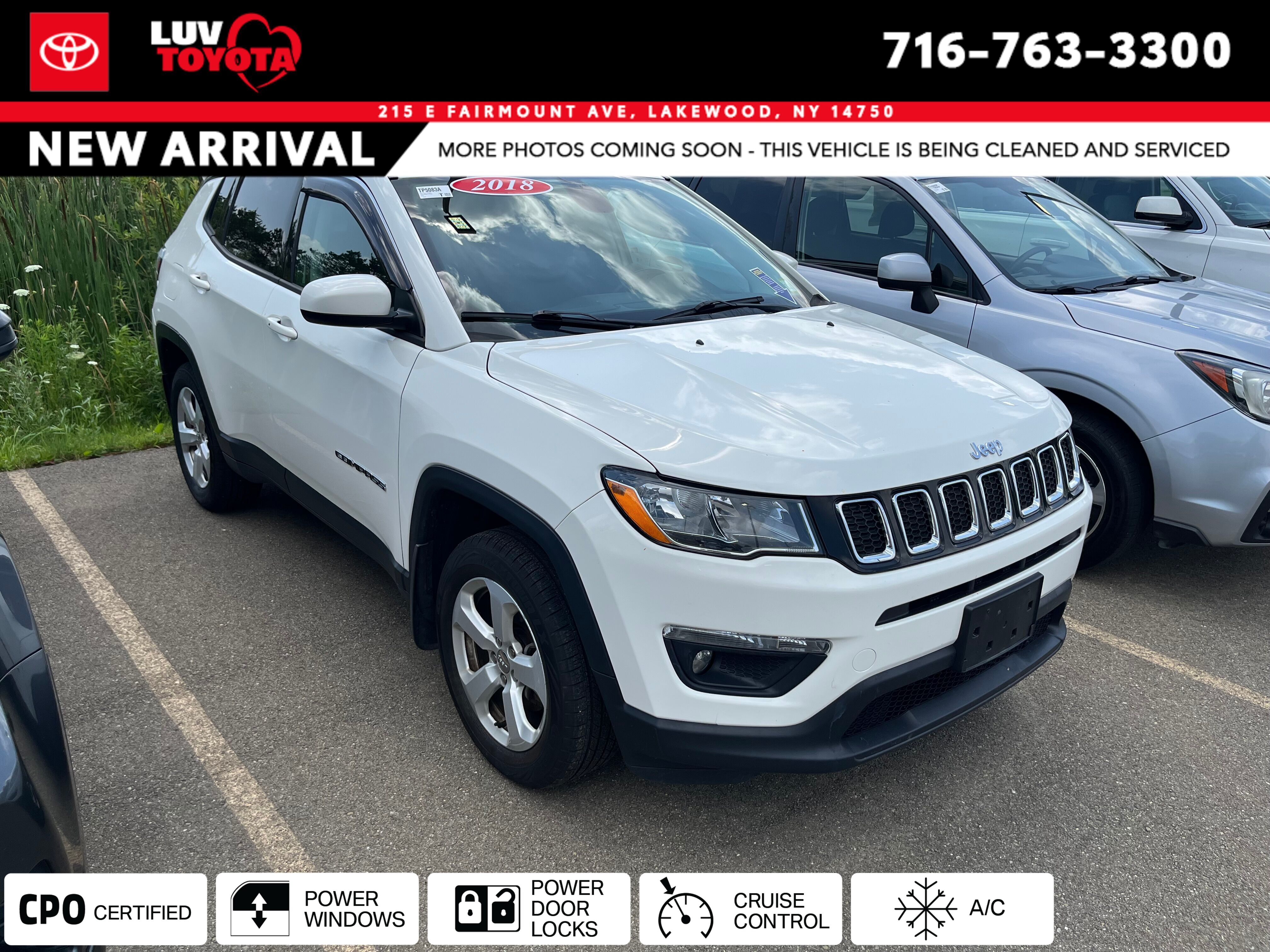 White Clearcoat 2018 Jeep Compass SUV / Crossover Four-Wheel Drive