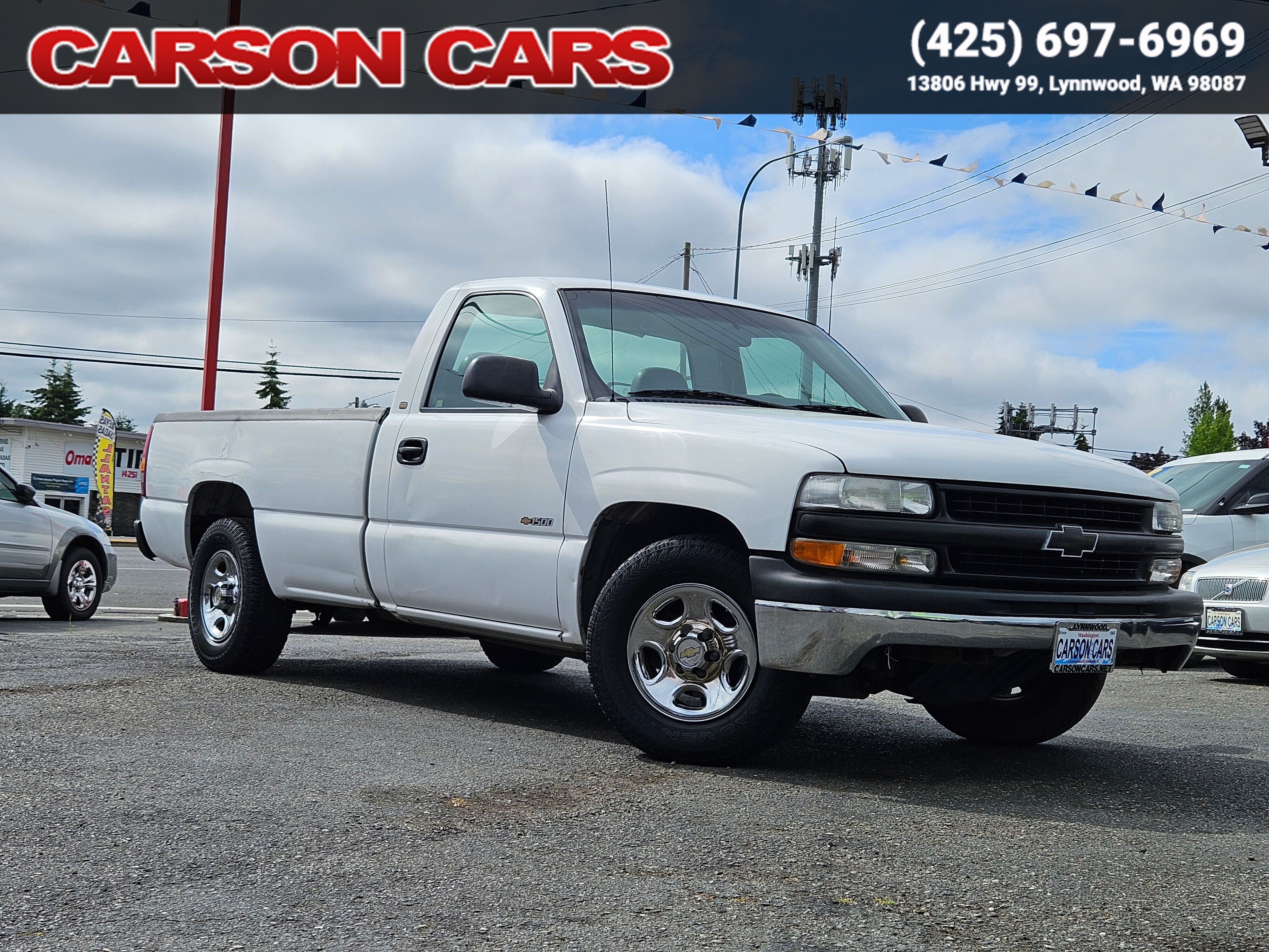 2000 Summit White Chevrolet Silverado 1500 2WD for Sale In Lynnwood WA - Everett WA - Seattle WA at Carson Cars Stock 36438 VIN 1GCEC14V0YE370128