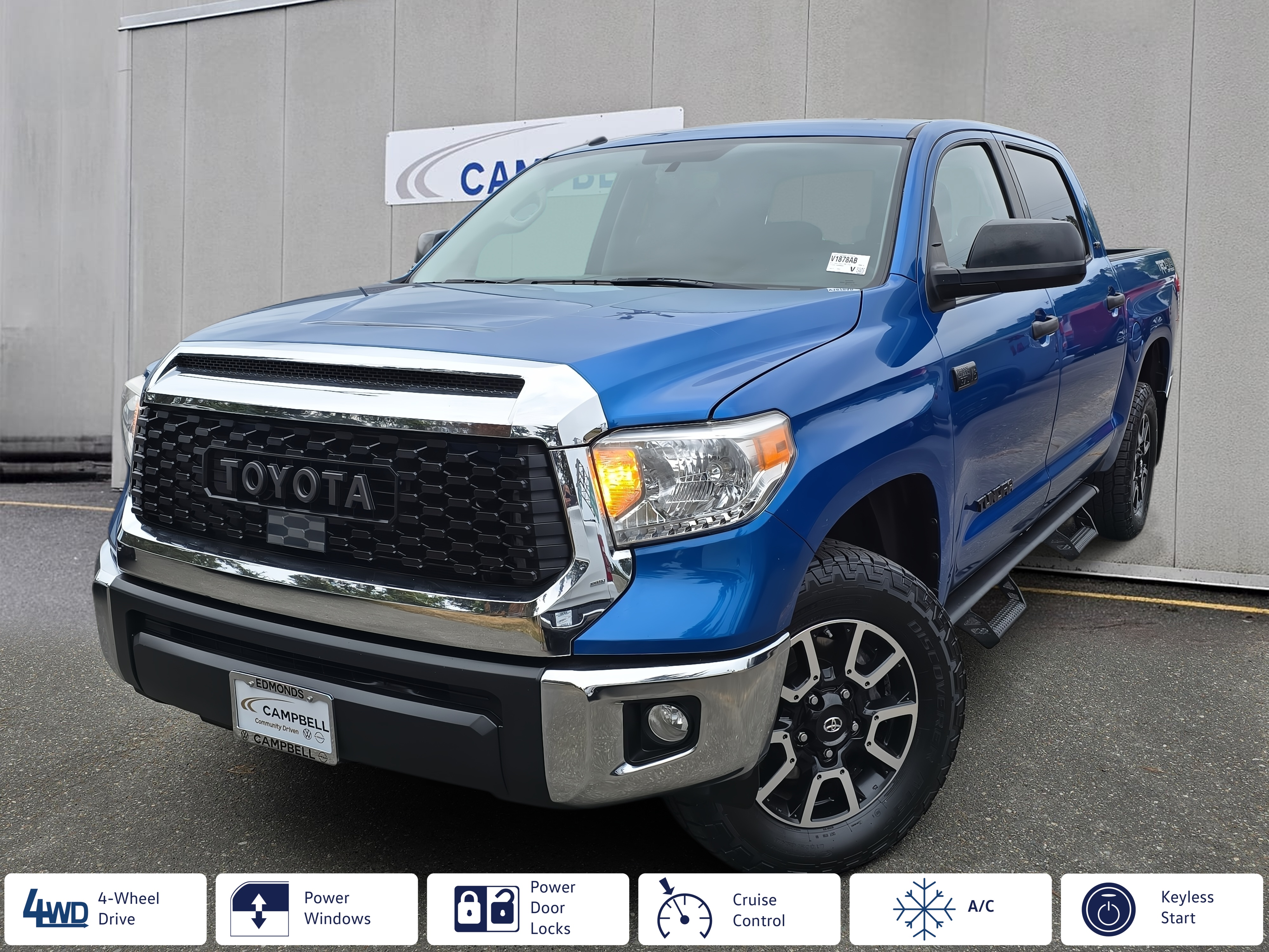 Blazing Blue 2016 Toyota Tundra Pickup Truck Four-Wheel Drive 6-Speed Automatic Overdrive