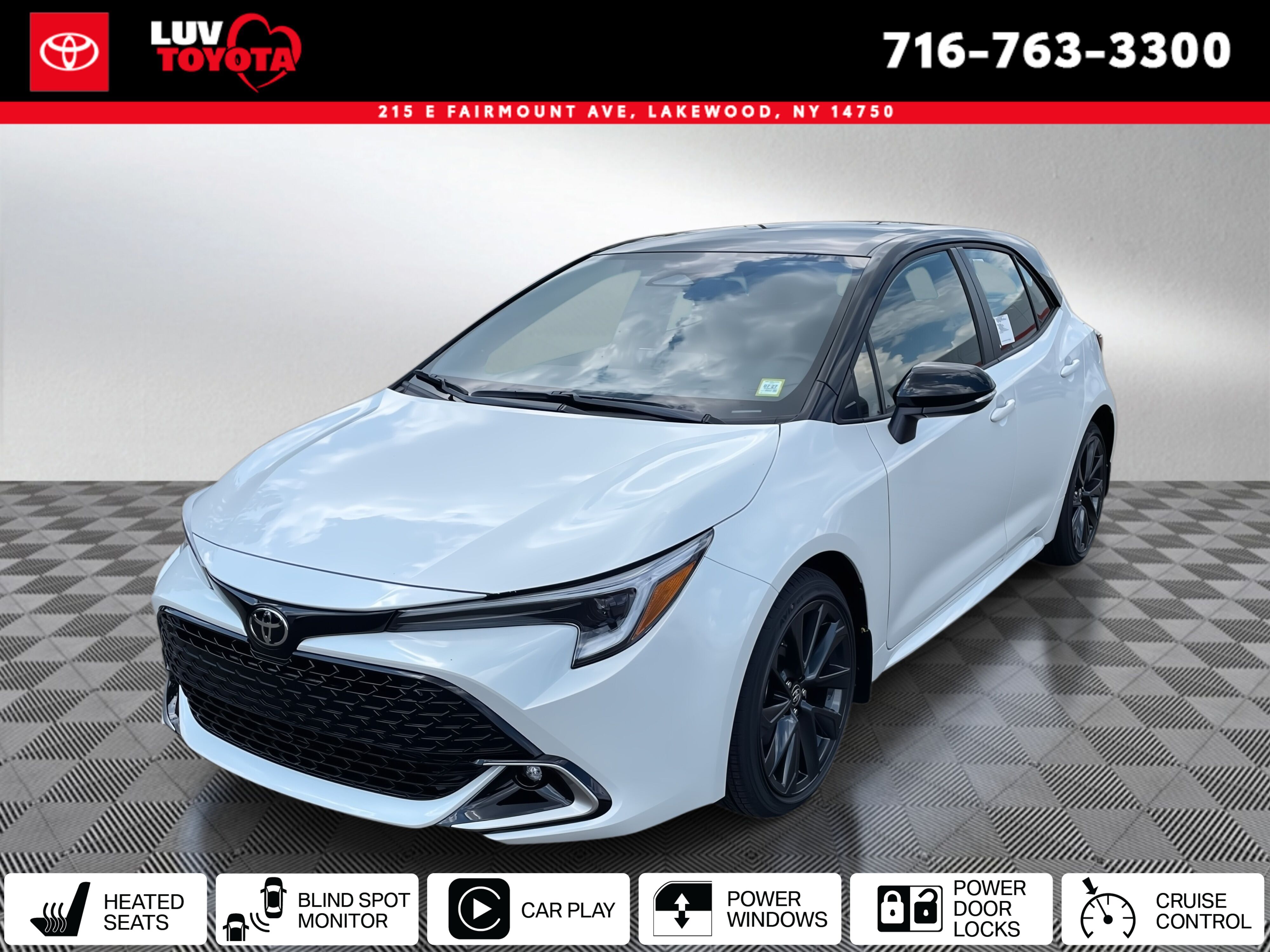 Wind Chill Pearl w/Midnight Black Metallic Roof 2026 Toyota Corolla Hatchback Hatchback Front-Wheel Drive Continuously Variable Transmission