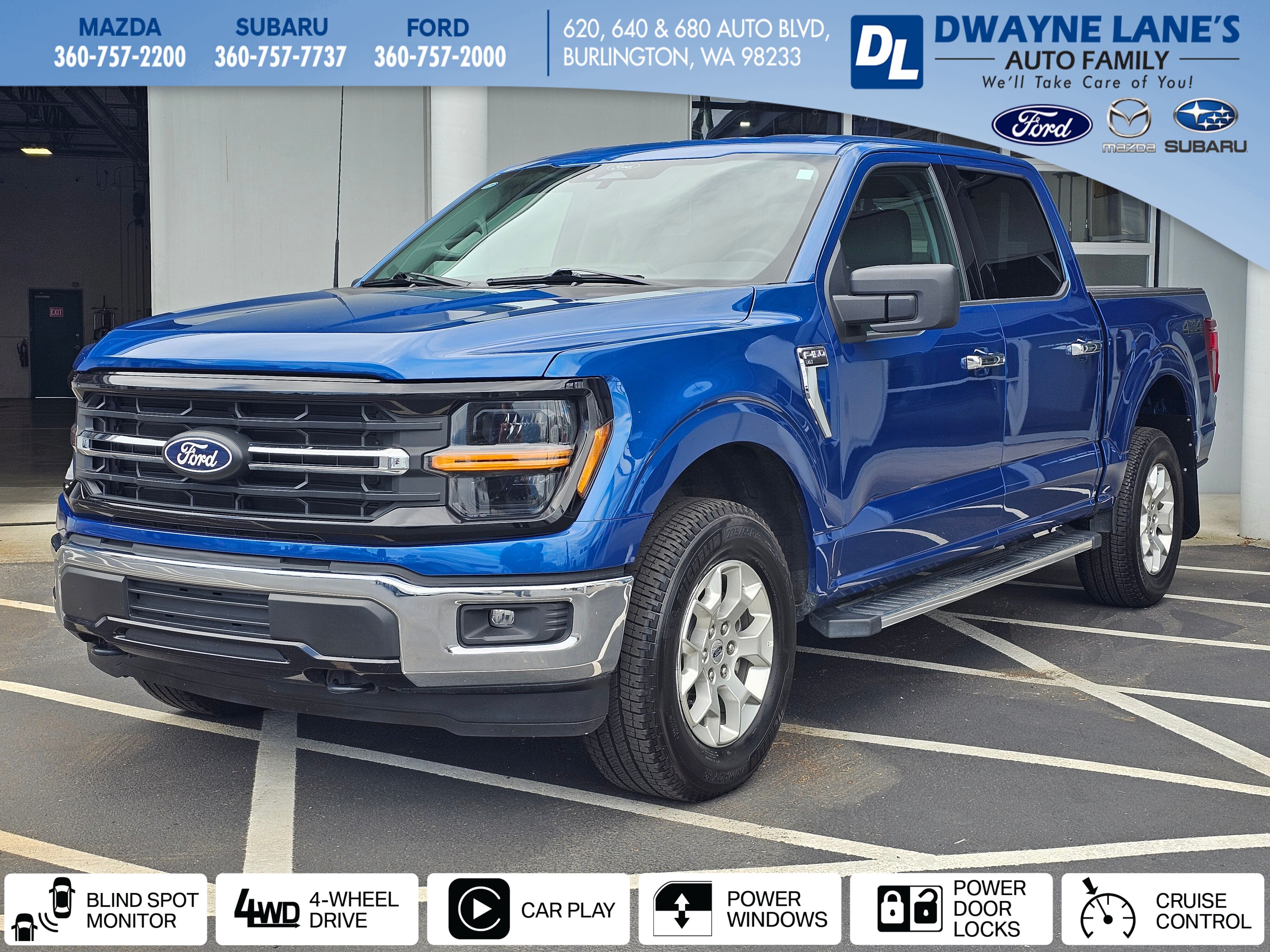 Blue 2025 Ford F-150 Pickup Truck Four-Wheel Drive Automatic
